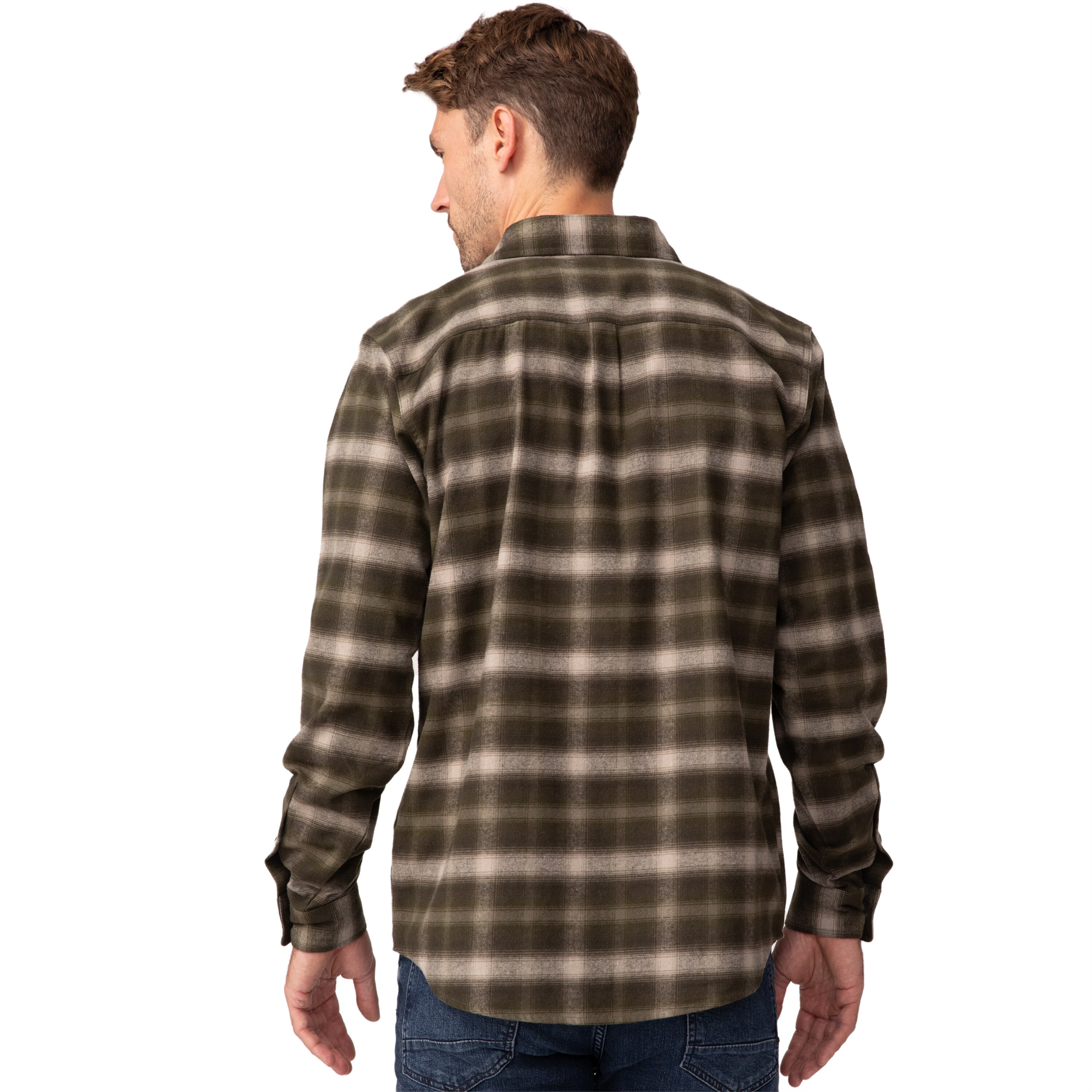 Camisa de franela verde de manga larga para hombre de Free Country (talla extra extra grande) 324-MAF4302OLIVO XXL