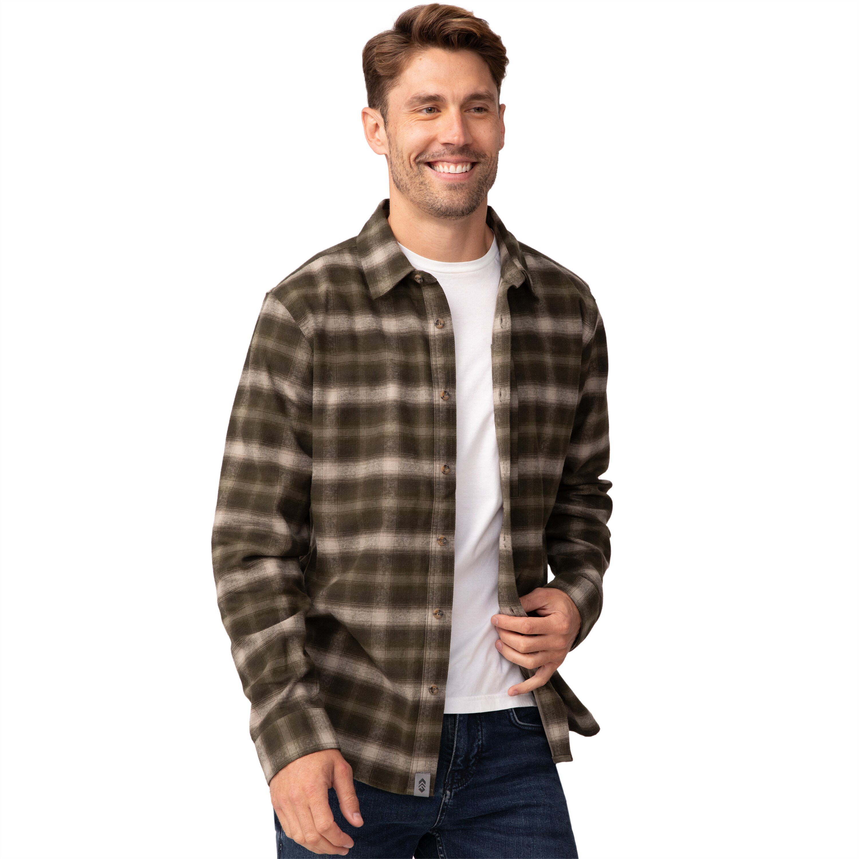 Camisa de franela verde de manga larga para hombre de Free Country (talla extra extra grande) 324-MAF4302OLIVO XXL