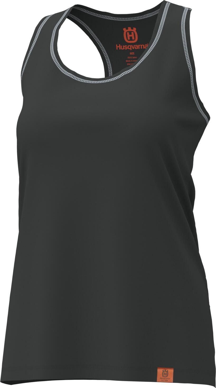 Playera sin mangas negra para mujer de Husqvarna (Talla grande)