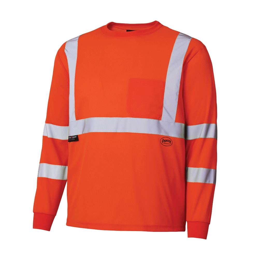 Playera de Manga Larga a Rayas en Naranja para Adulto Unisex (Talla 2XL)