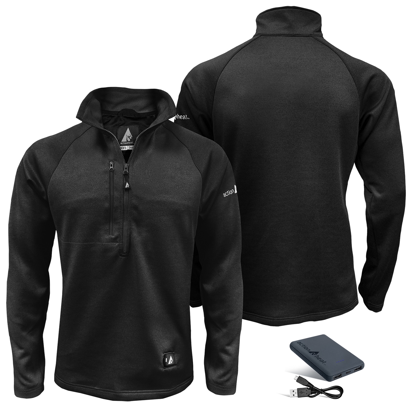 Playera térmica de manga larga para hombre en color negro de ActionHeat (talla 2XL)
