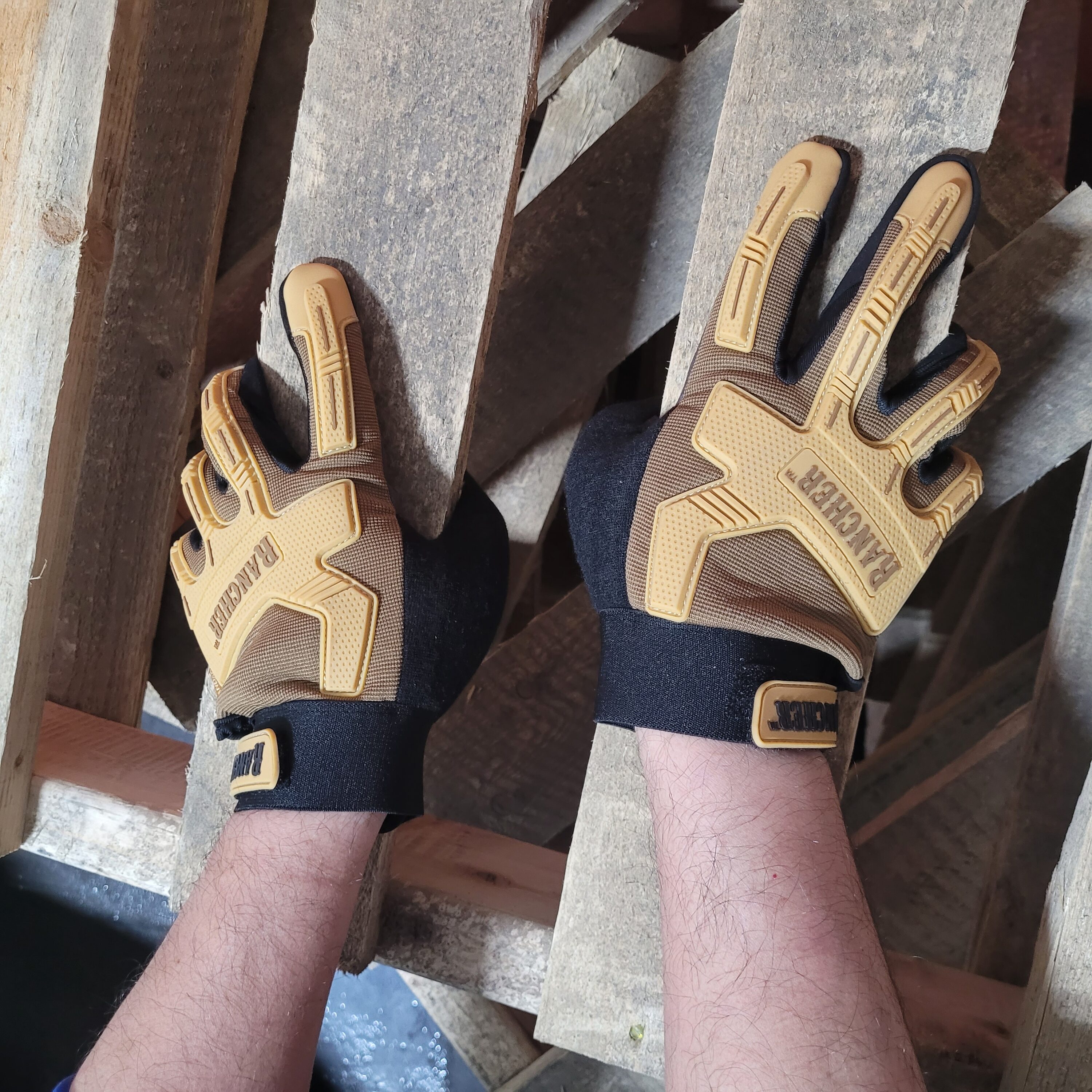 HandCrew Guantes Grandes de Cuero Sintético Amarillo - Par de 1 - USHG-2045L