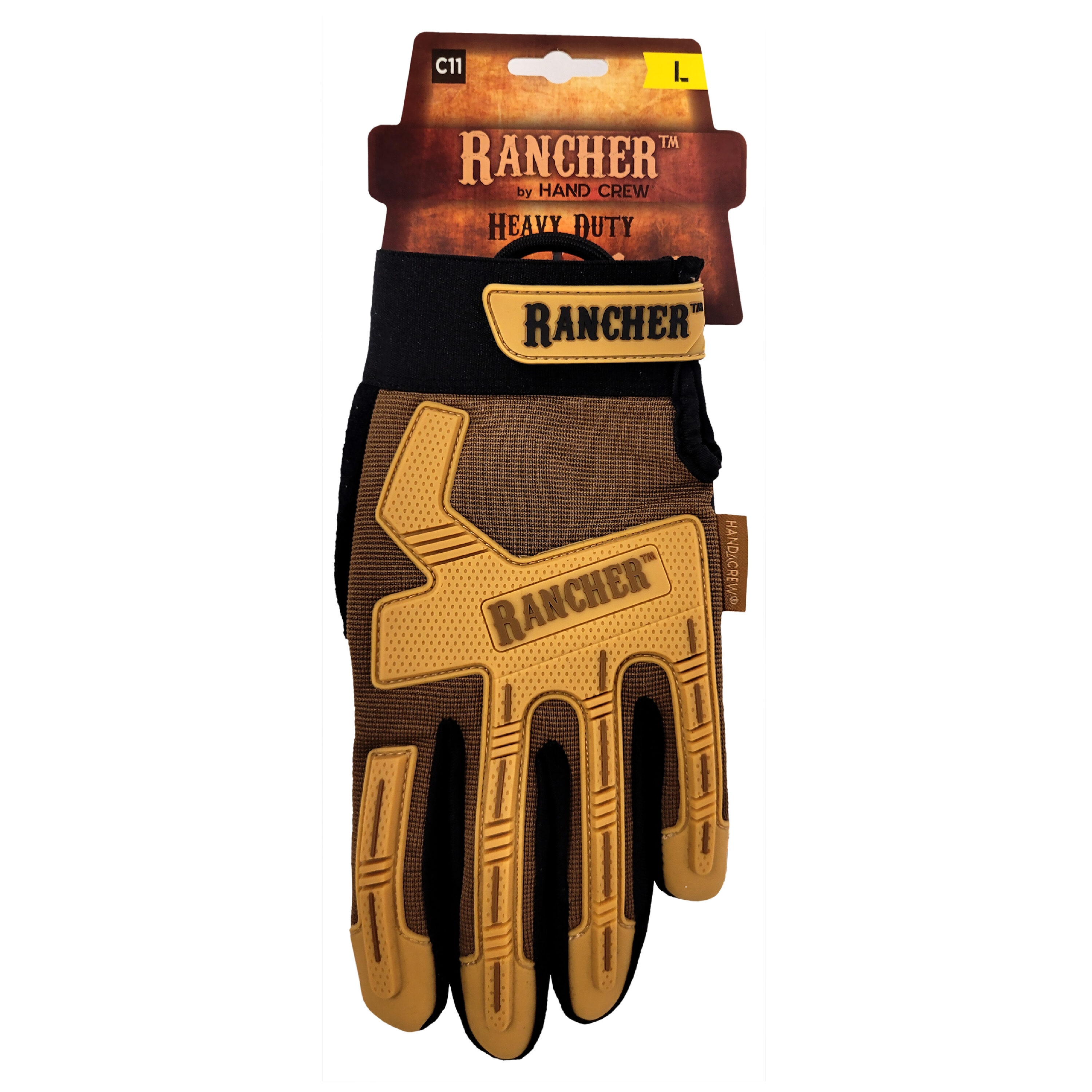 HandCrew Guantes Grandes de Cuero Sintético Amarillo - Par de 1 - USHG-2045L