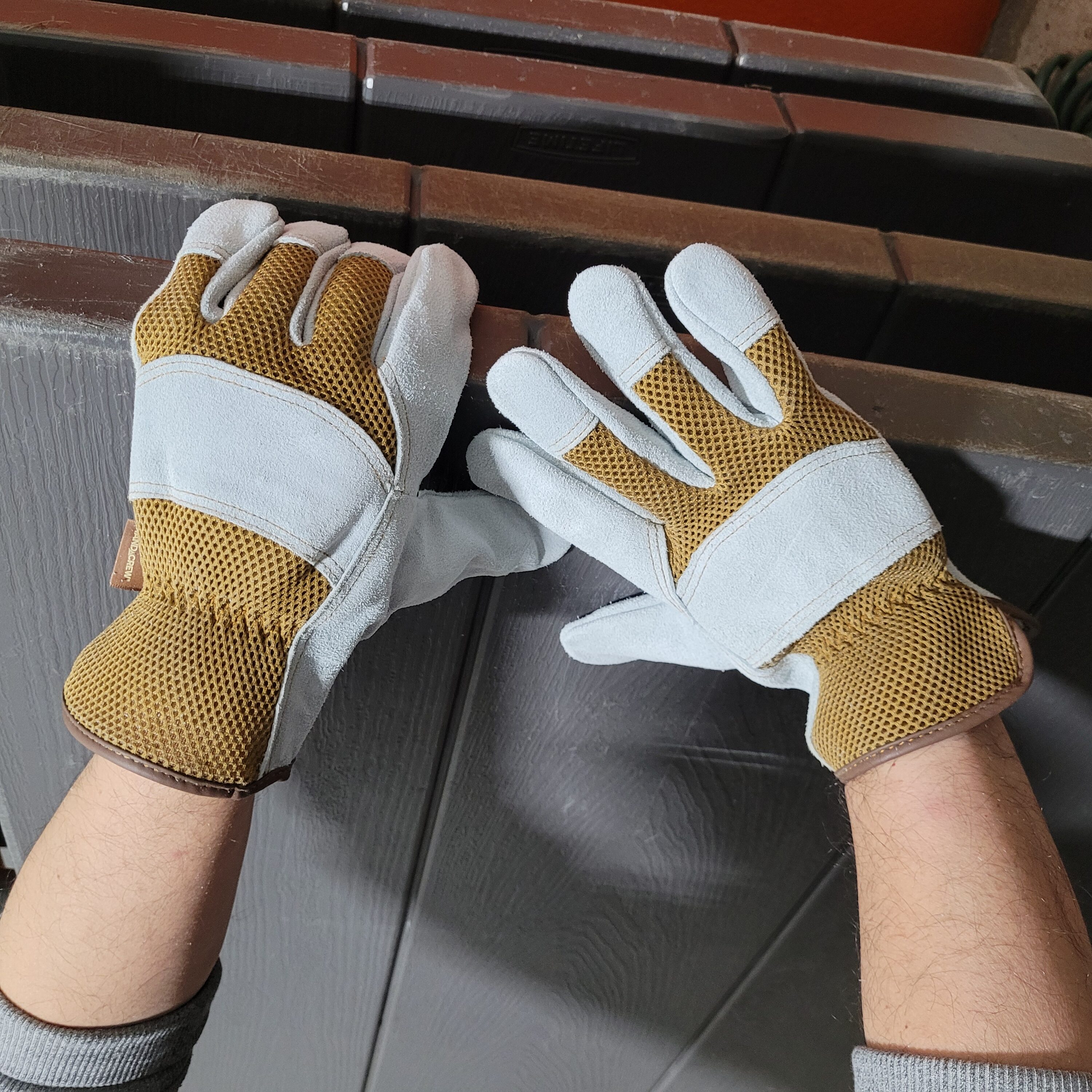 Guantes de cuero gris extra grande HandCrew - Par de 1 - USHG-2020XL