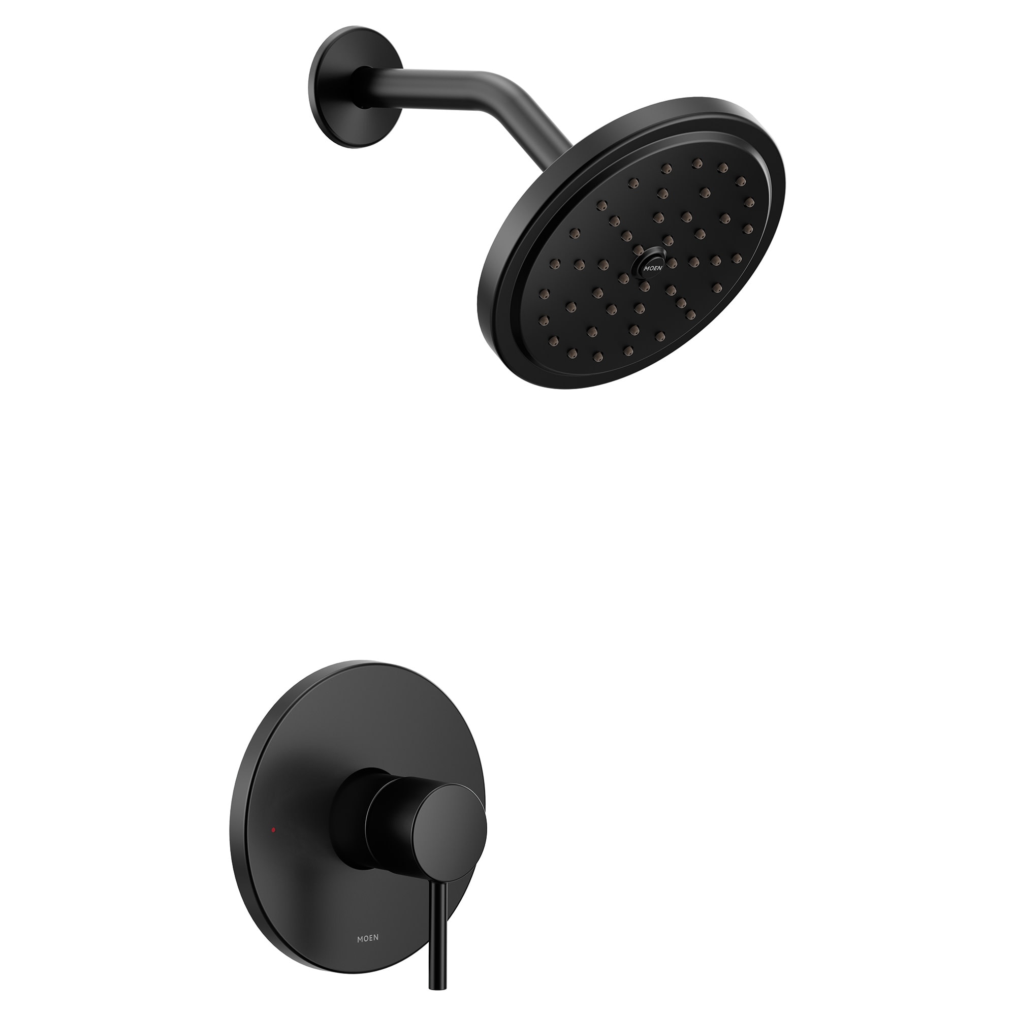 Grifo para bañera y ducha redondo de 7 pulgadas con acabado negro mate de un solo mango y función única (Válvula no incluida)
