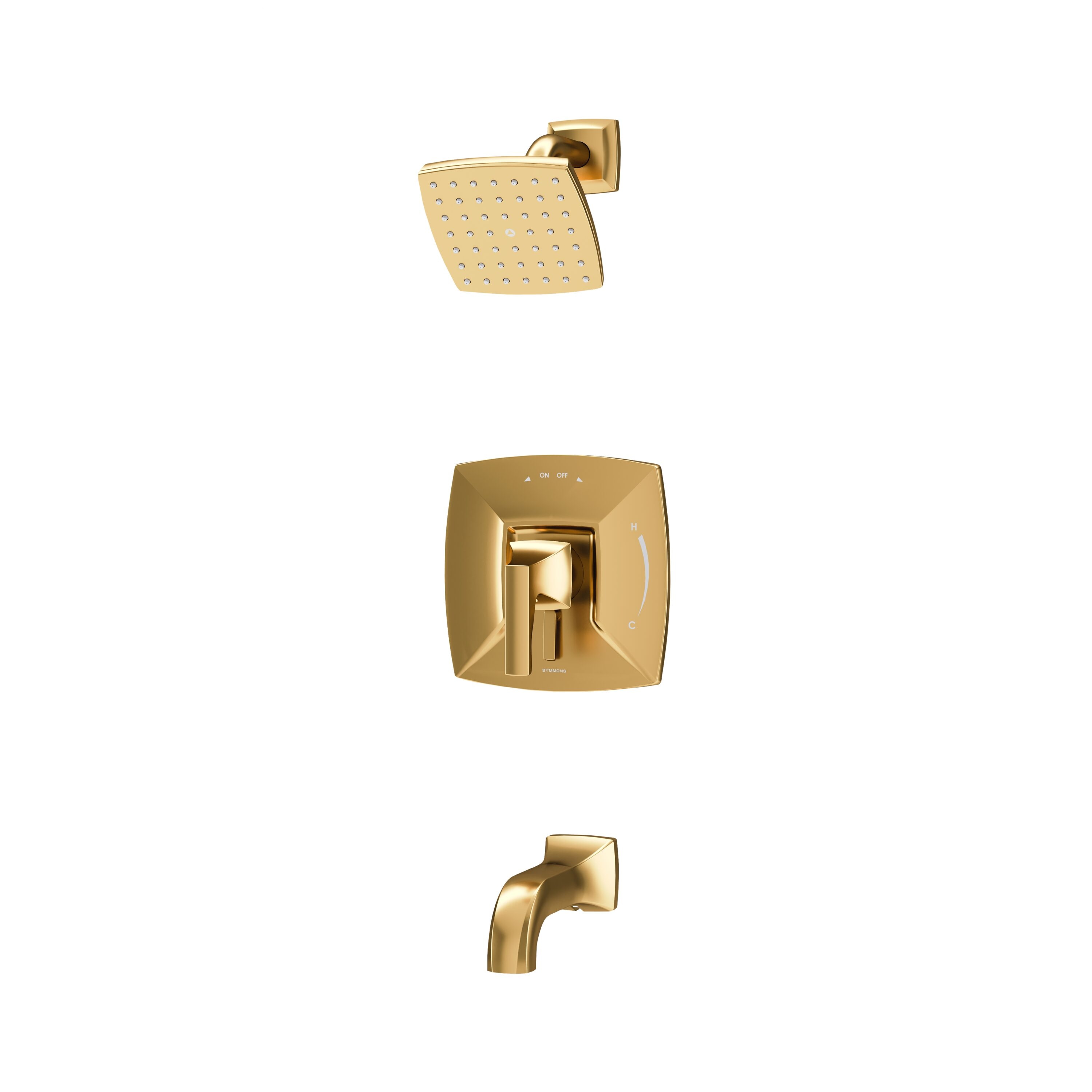 Grifo de bañera y ducha de una sola función con mango en Bronce Cepillado de Roble Symmons de 5 pulgadas.