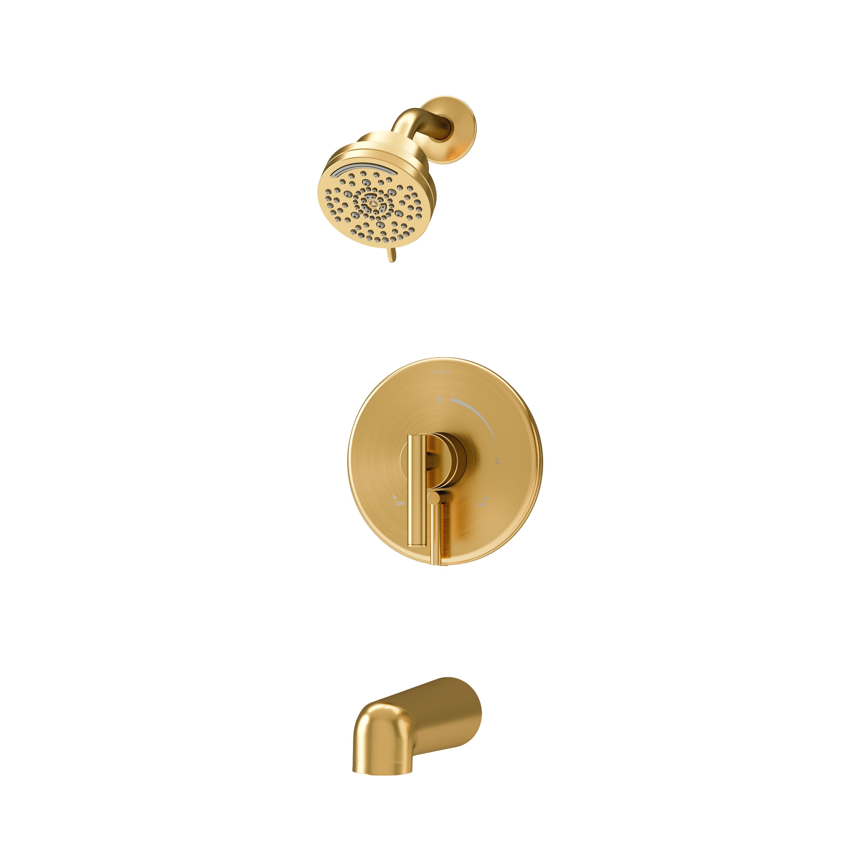 Monomando multifunción para bañera y regadera redonda de 3.94 pulgadas en bronce cepillado Dia de Symmons