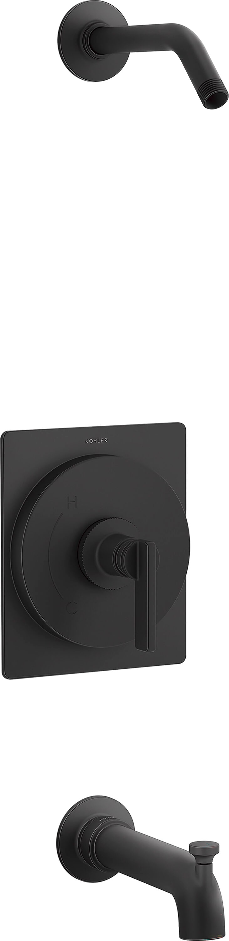 Grifo de bañera y ducha de una sola manija en negro mate KOHLER Castia by Studio McGee - Se vende por separado