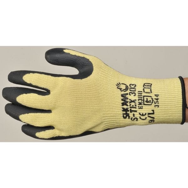 Guantes recubiertos resistentes al corte Showa, Nivel de corte A8, 10 ga, Amarillos, L - S-TEX303L-09