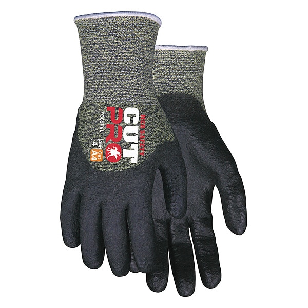 Guantes recubiertos resistentes a cortes de Mcr Safety, Nivel de corte A4, calibre 13, verde, 2XL (11) - 9389PVXXL