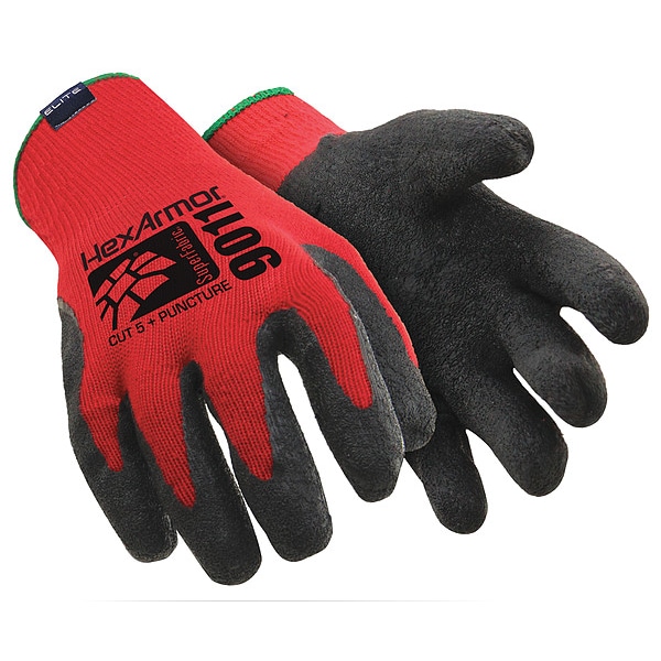 Guantes recubiertos resistentes al corte Hexarmor, Nivel de corte A7, calibre 10, Rojo, Talla S (7) - 9011-S (7)