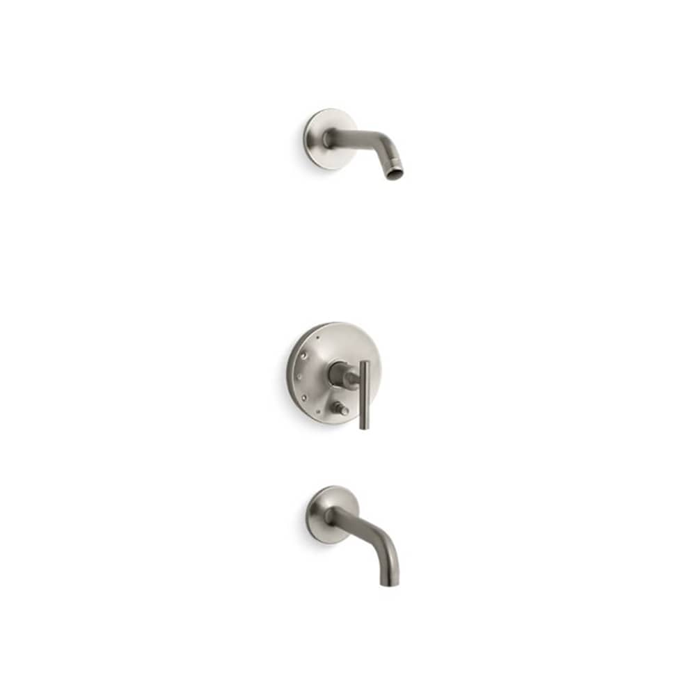 Grifo y regadera de bañera de 1 manija en níquel cepillado vibrante Purist de KOHLER se vende por separado K-T14421-4L-BN