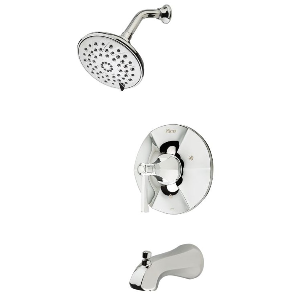 Grifo de bañera y ducha redondo de 5.875 pulgadas con 1 manija de cromo pulido Arterra de Pfister