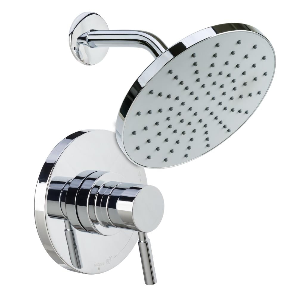 Grifo de bañera y ducha cuadrado de 8.0 pulgadas con acabado cromado pulido y una sola manija Miseno Mia MS-550425-S-CP