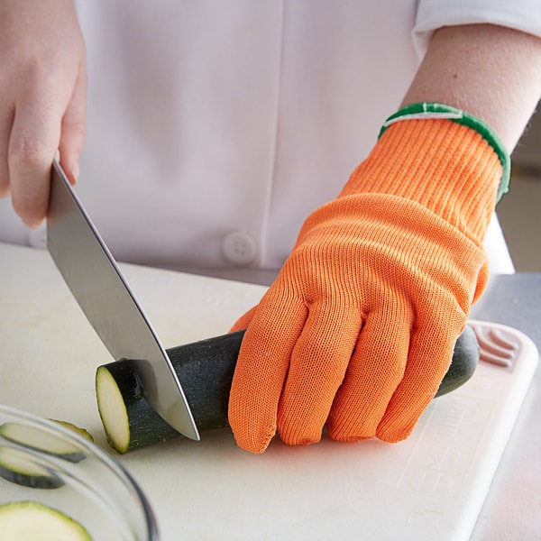 Guantes Mercer Cutlery resistentes al corte, nivel de corte A4, color naranja, XL - M33415OR1X