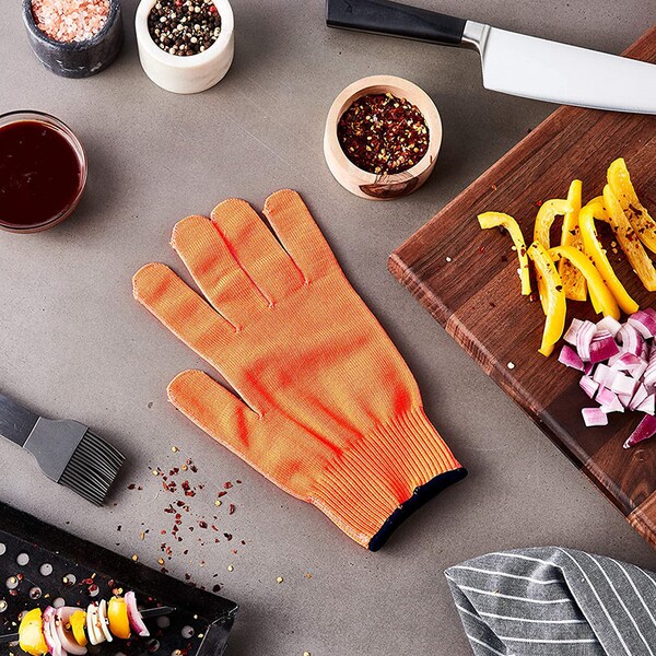 Guantes Mercer Cutlery resistentes al corte, nivel de corte A4, color naranja, XL - M33415OR1X