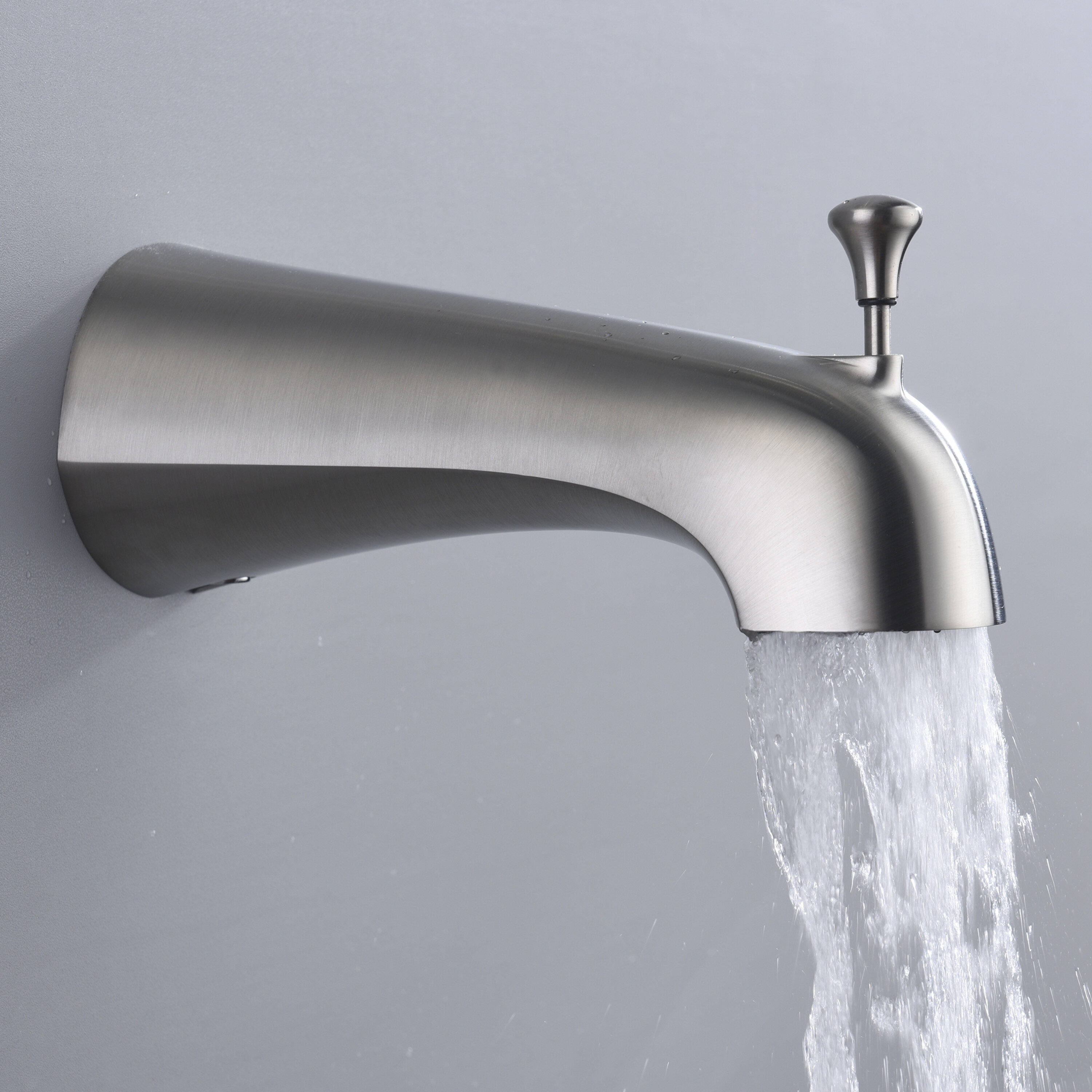 Grifo monomando de bañera y ducha redonda de 11.39 pulgadas, función única, acabado en níquel cepillado ANZZI Meno con válvula SH-AZ032BN