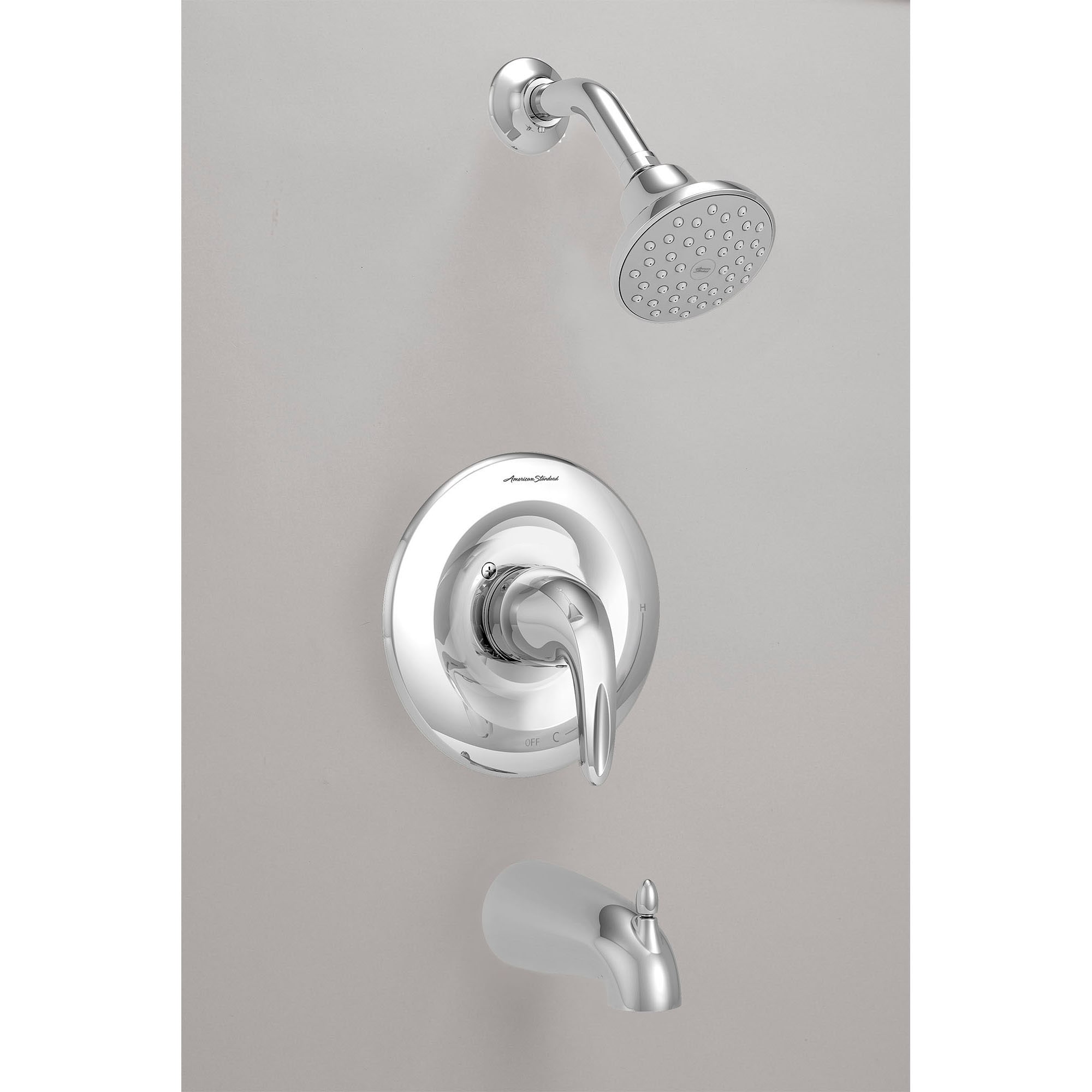 Grifo de Bañera y Ducha de 1 Manija, Función Individual, Acabado en Cromo Pulido American Standard Reliant 3 de 3.75 Pulgadas