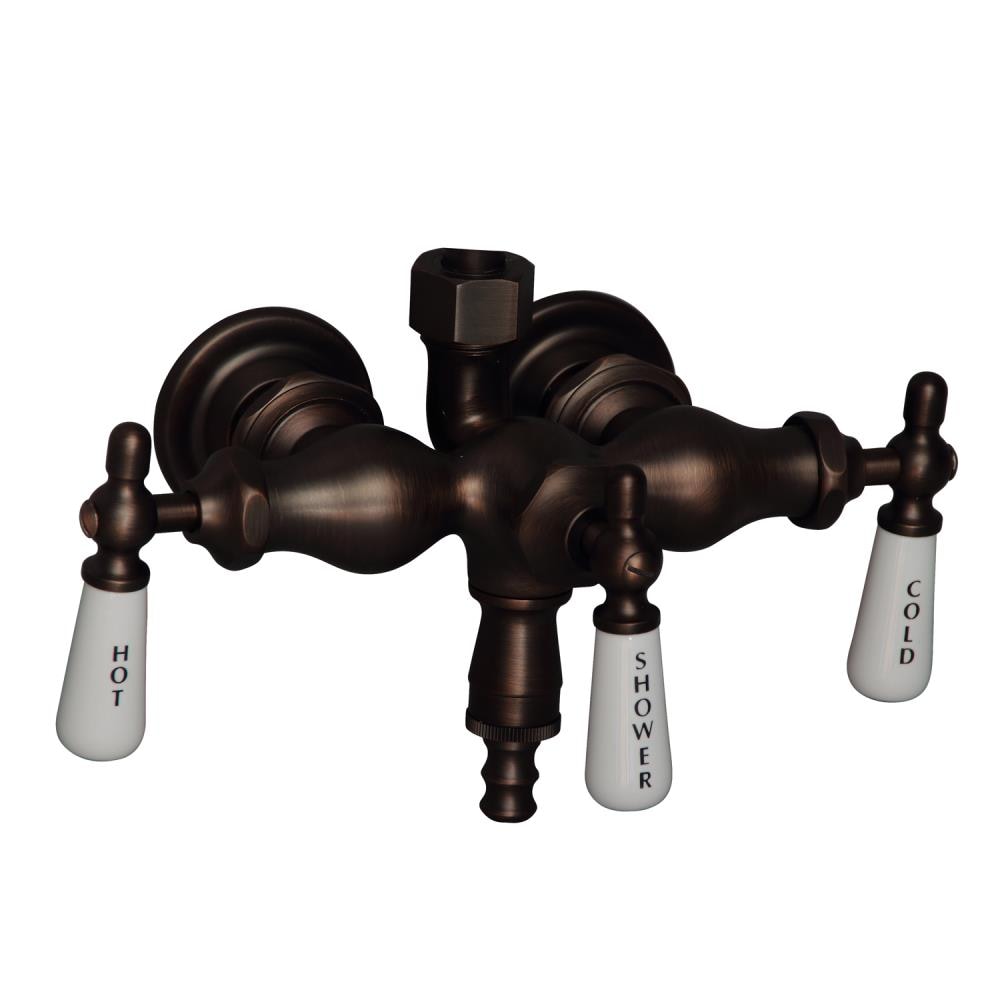Faucet de bañera y regadera de 3 manijas en bronce aceitado de la marca Barclay, con válvula vendida por separado 4073-PL-ORB.