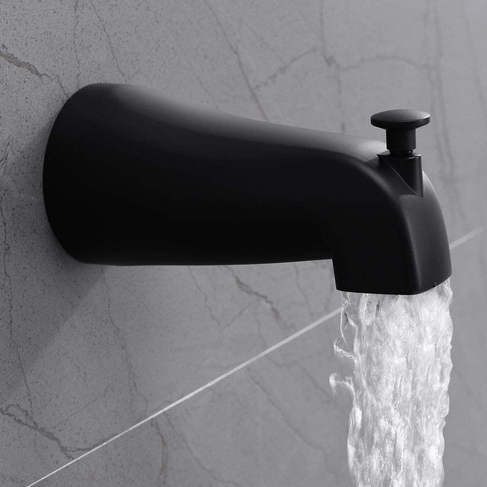 Grifo para bañera y regadera redonda de 4 pulgadas, acabado negro mate, monomando de 1 función con válvula - RCH-BAS813