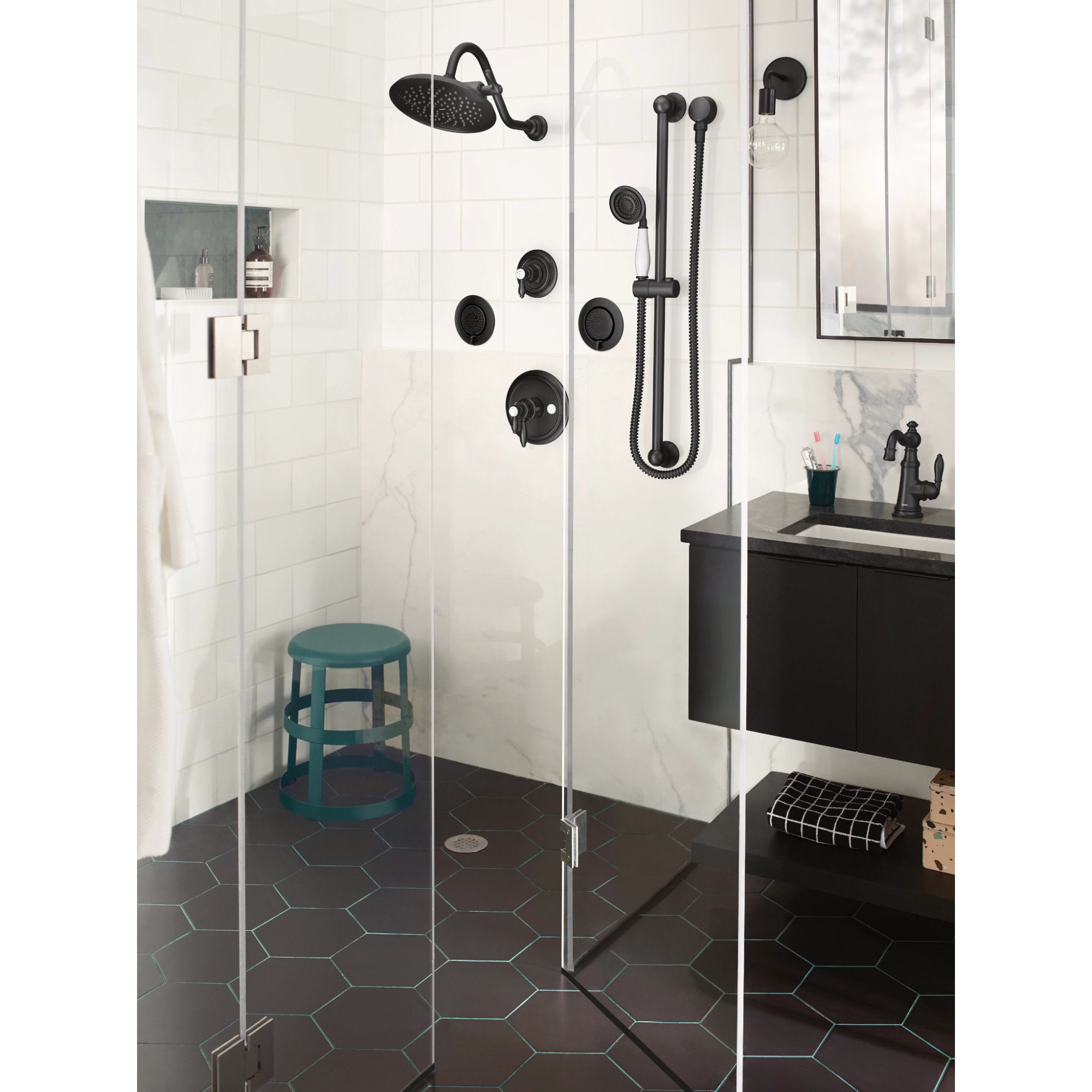 Mezcladora para Bañera y Regadera de 3 Pulgadas, Negro Mate, se vende por separado (Válvula no incluida)
