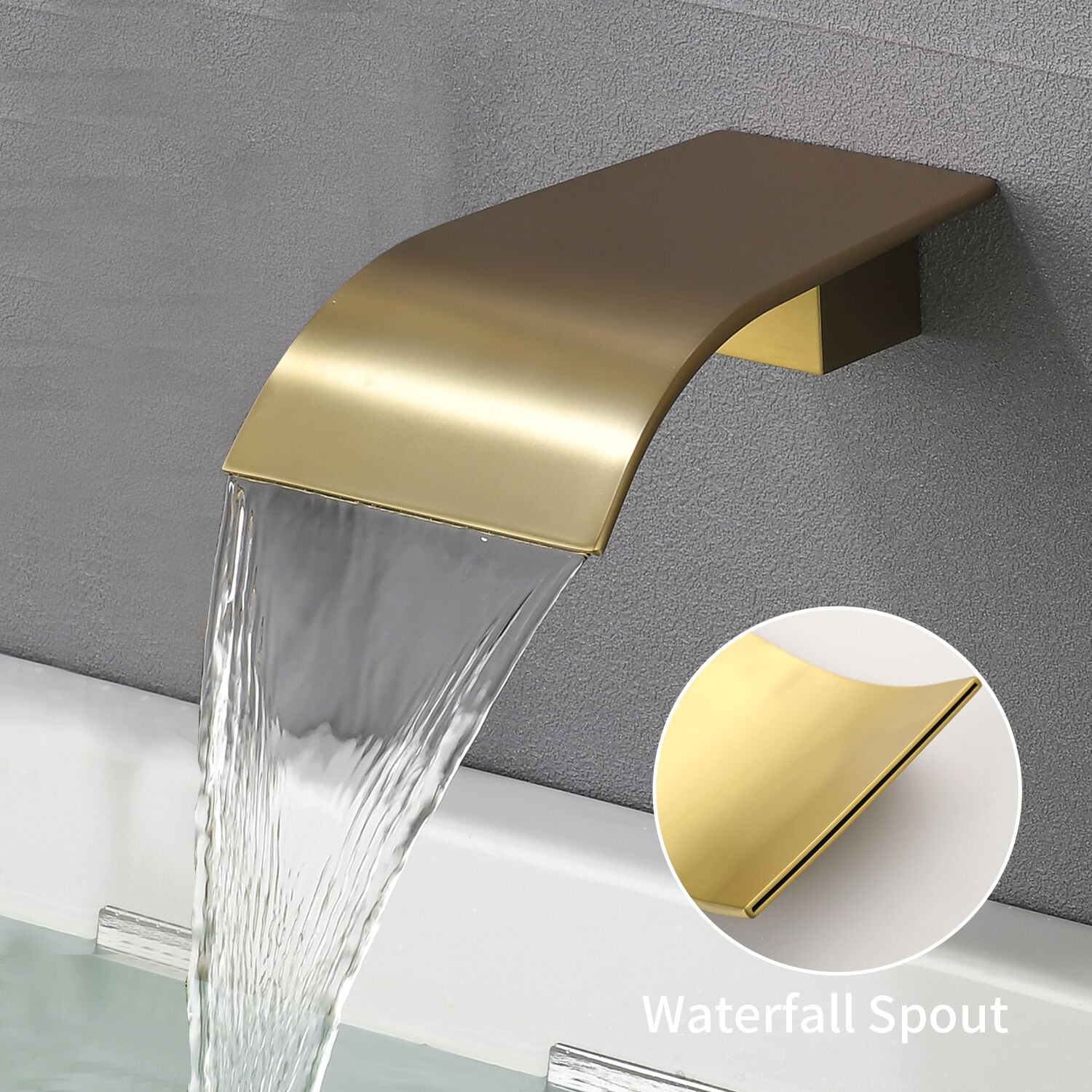 Mezcladora de baño y regadera cuadrada de 8 pulgadas en acabado dorado cepillado, de una sola manija y función única con válvula WA4026ORB02 de WELLFOR.