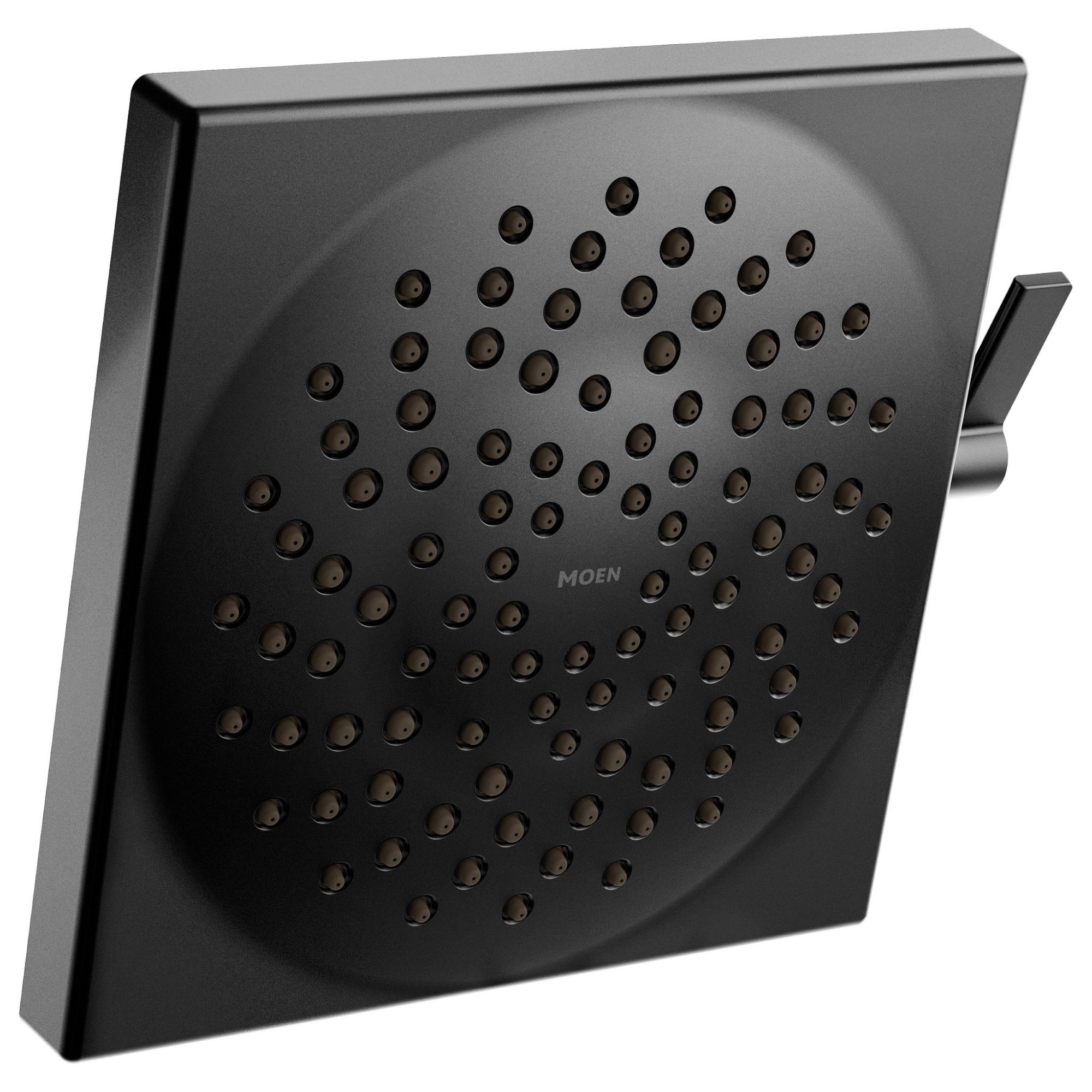 Grifo para bañera y ducha de 8.5 pulgadas cuadrado multifuinción en acabado negro mate de Moen (Válvula se vende por separado)