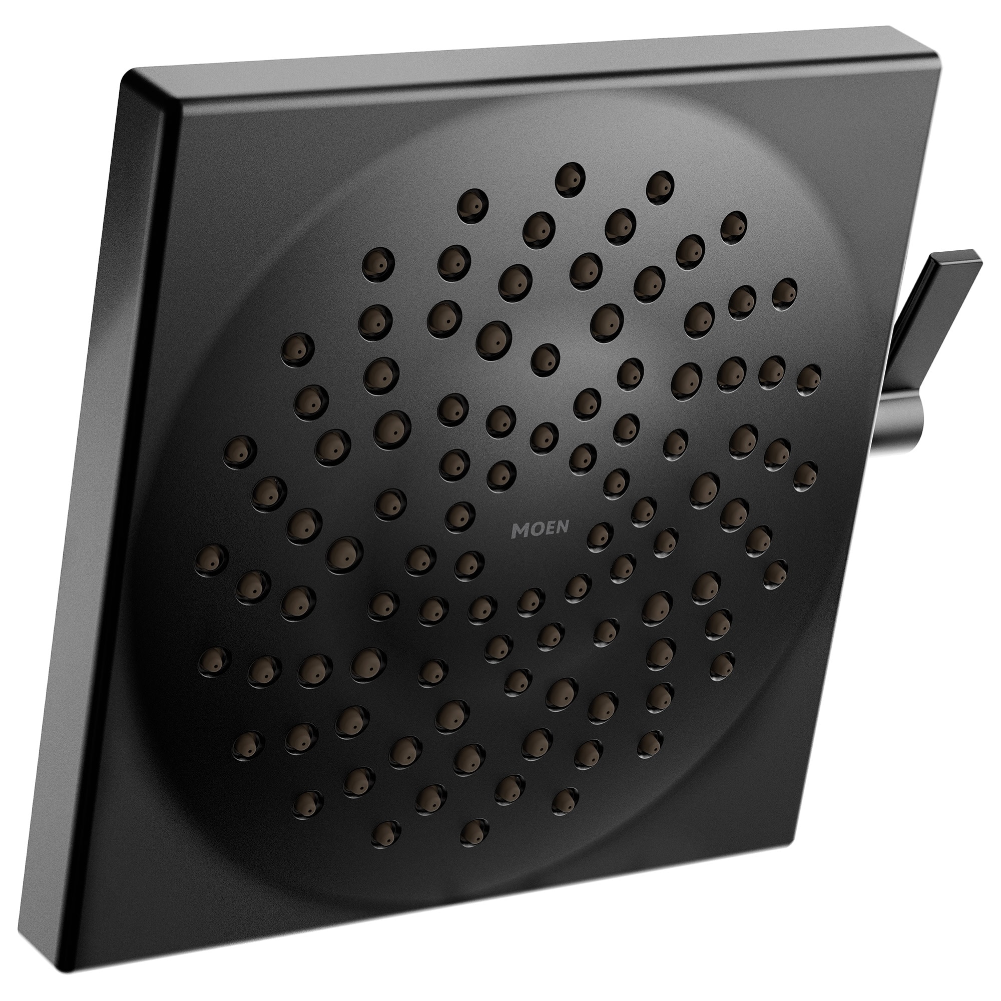 Grifo para bañera y ducha de 8.5 pulgadas cuadrado multifuinción en acabado negro mate de Moen (Válvula se vende por separado)
