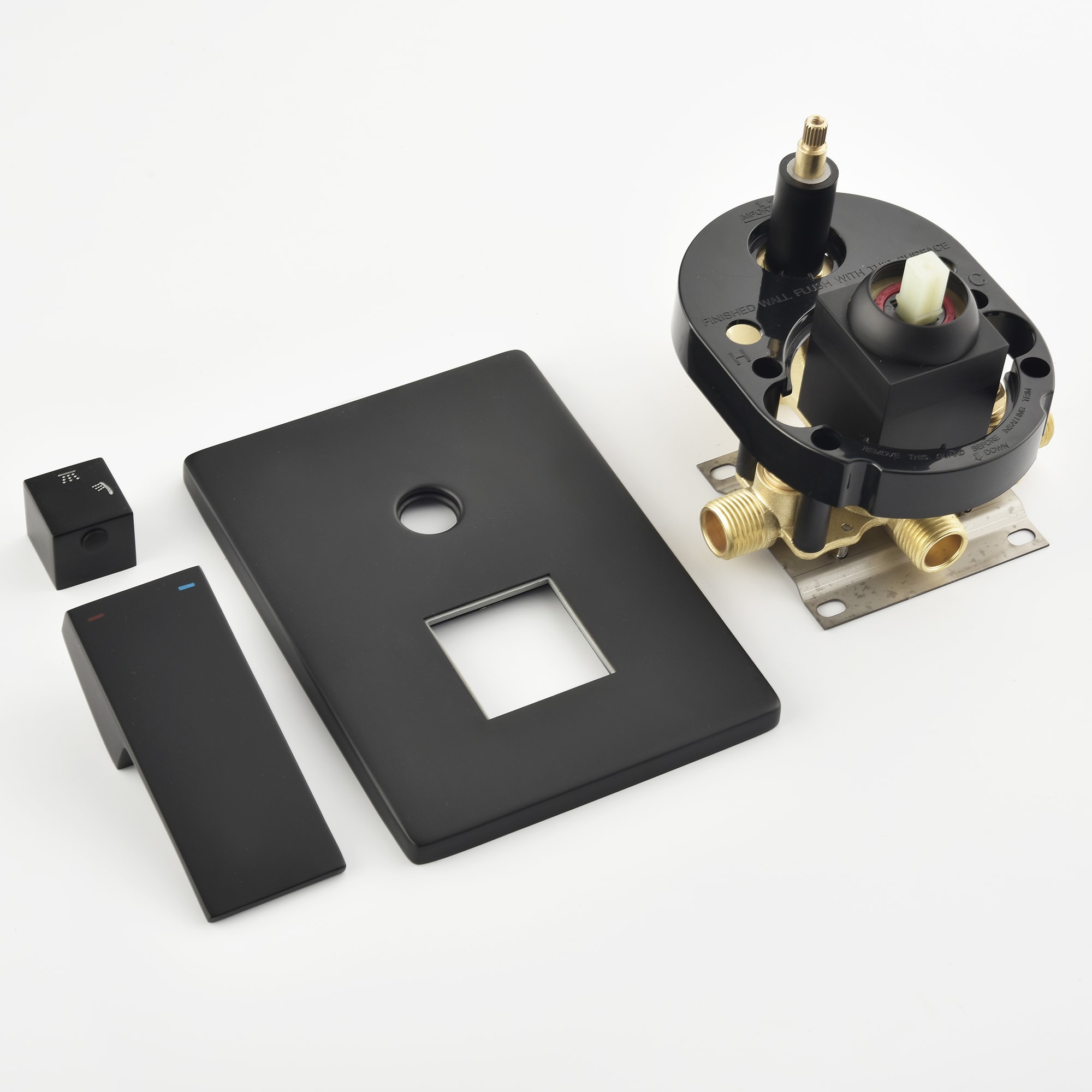 Sistema de regadera de lluvia WELLFOR DT negro mate con un mango, función única, ducha cuadrada de 10 pulgadas con válvula DTG-583S10MB.
