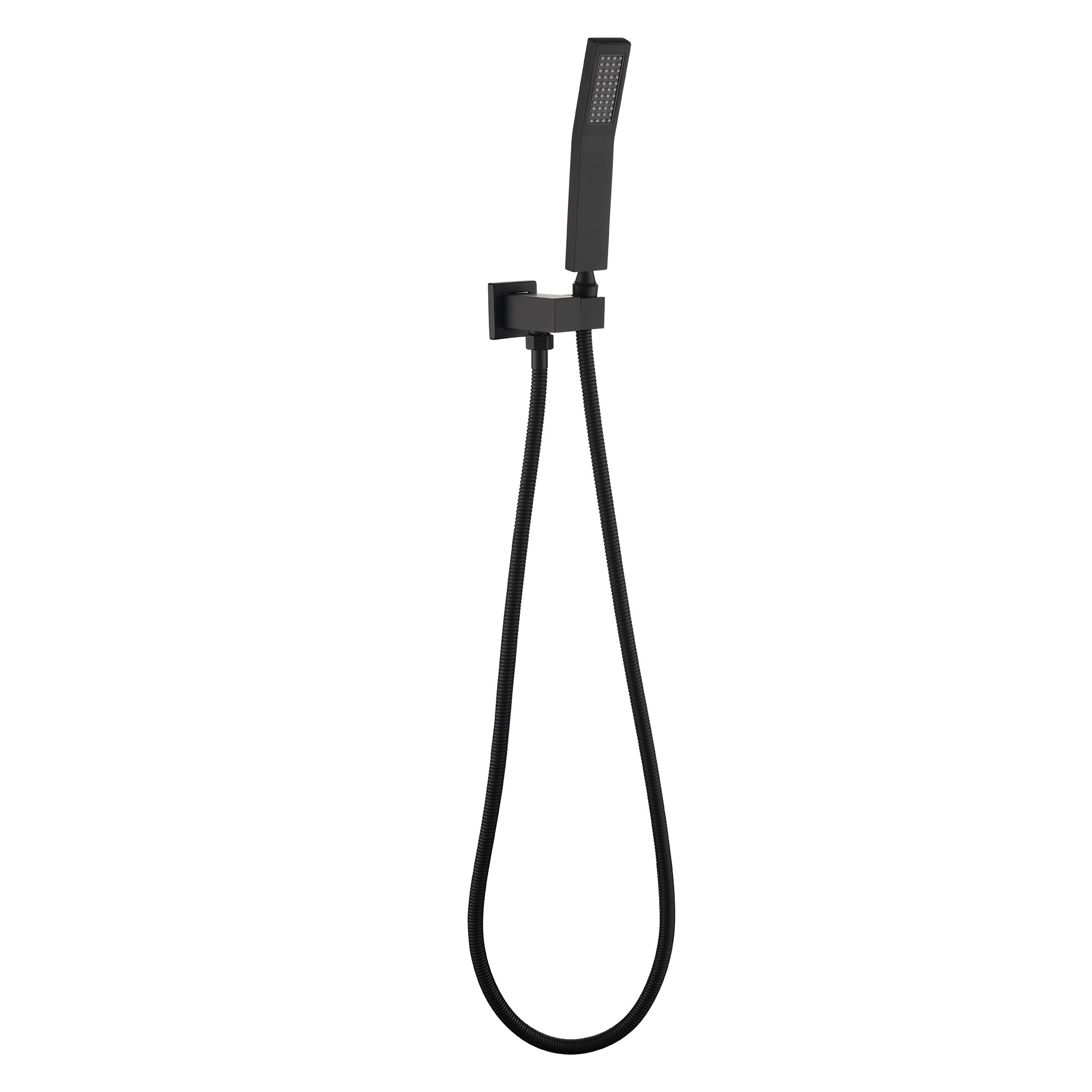 Sistema de regadera de lluvia WELLFOR DT negro mate con un mango, función única, ducha cuadrada de 10 pulgadas con válvula DTG-583S10MB.