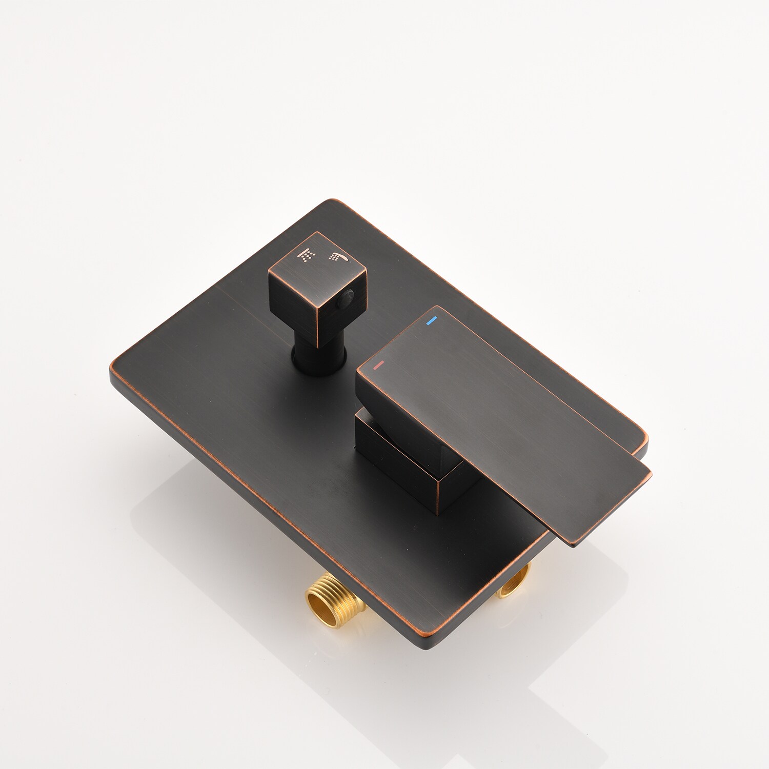 Sistema de regadera WELLFOR DT en bronce frotado con aceite, 1 manija, función única, regadera cuadrada de 10 pulgadas con válvula DTG-806CS10ORB.