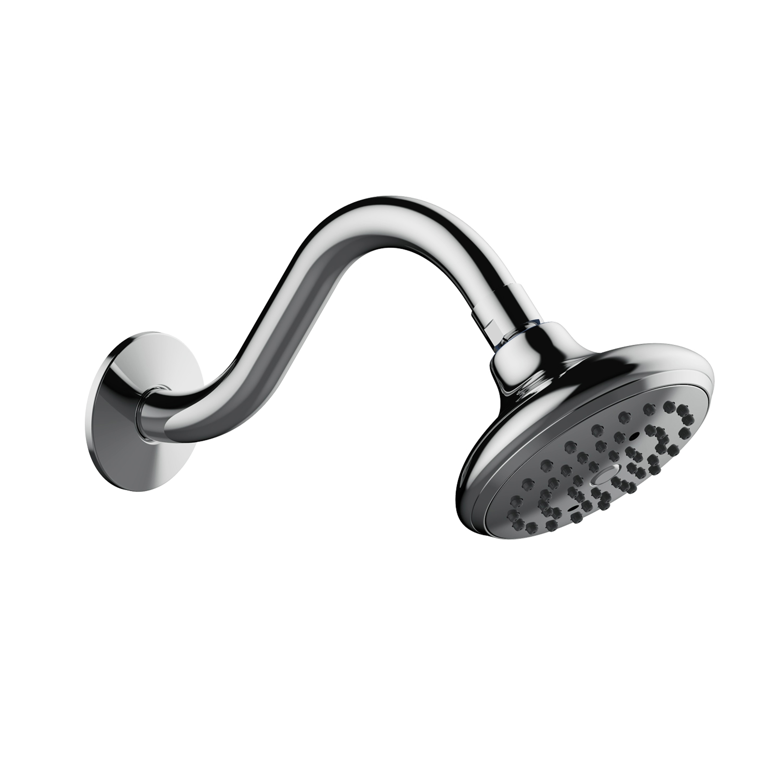Grifo para Bañera y Ducha Redonda de 4.5 pulgadas con 2 Manijas de Cromo Pulido de la Línea Oakmont de Casa de Diseño, con Válvula
