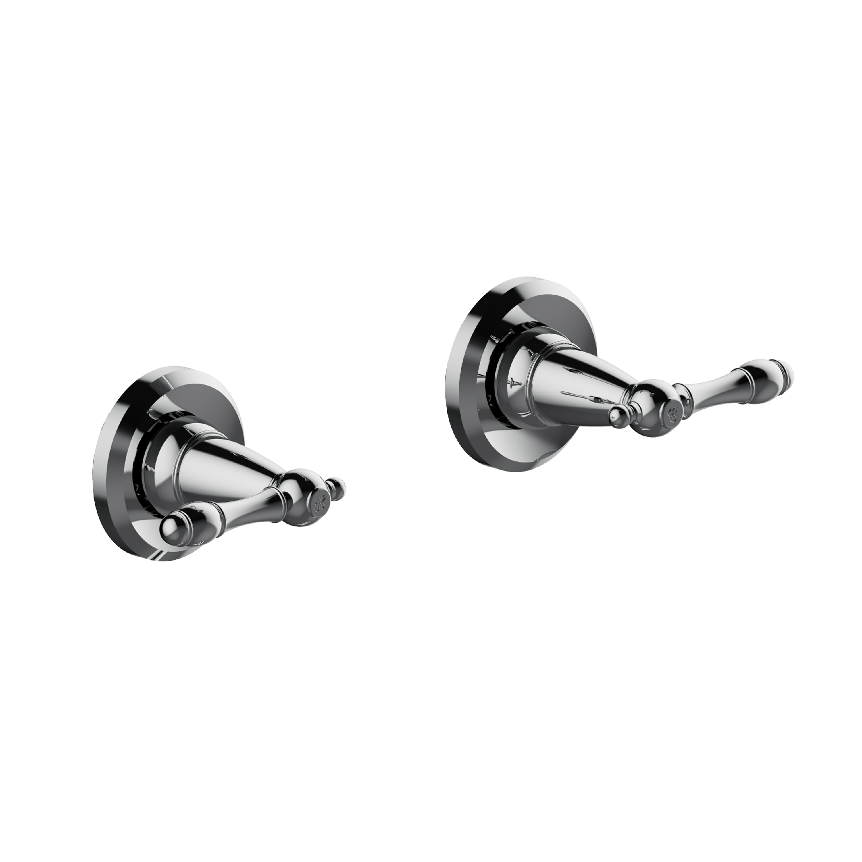 Grifo para Bañera y Ducha Redonda de 4.5 pulgadas con 2 Manijas de Cromo Pulido de la Línea Oakmont de Casa de Diseño, con Válvula
