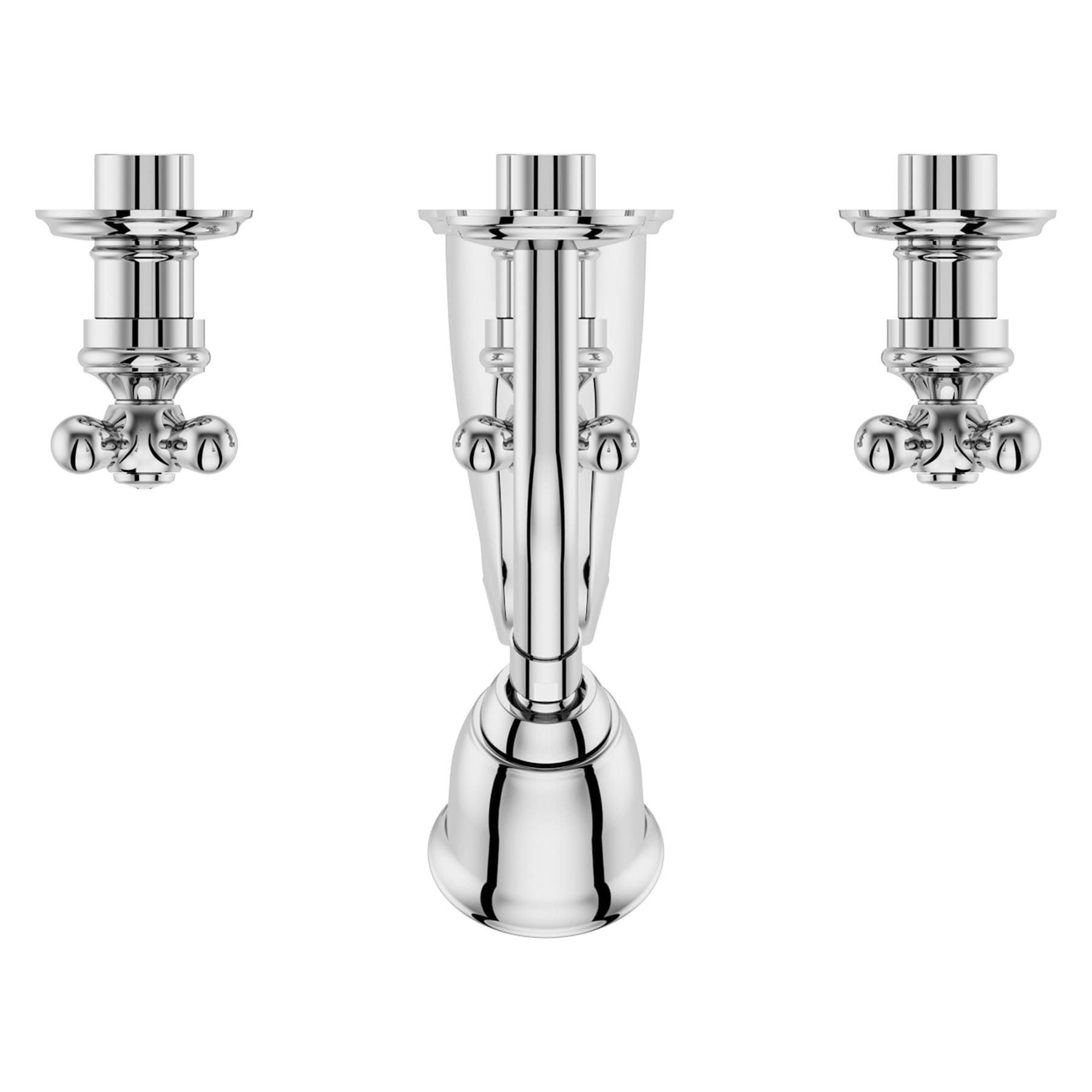 Serie Pfister Pfirst: Grifo de bañera y ducha redondo de 2.97 pulgadas con 3 manijas cromadas y función múltiple LG01-8CBC