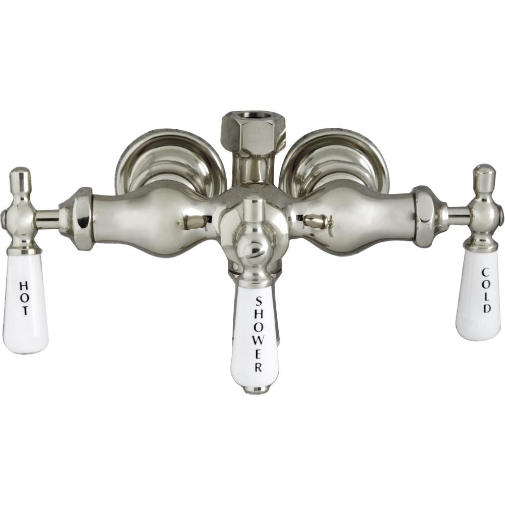 Grifo de bañera y ducha de 3 manijas de níquel pulido de Barclay vendido por separado con válvula 4073-PL-PN.