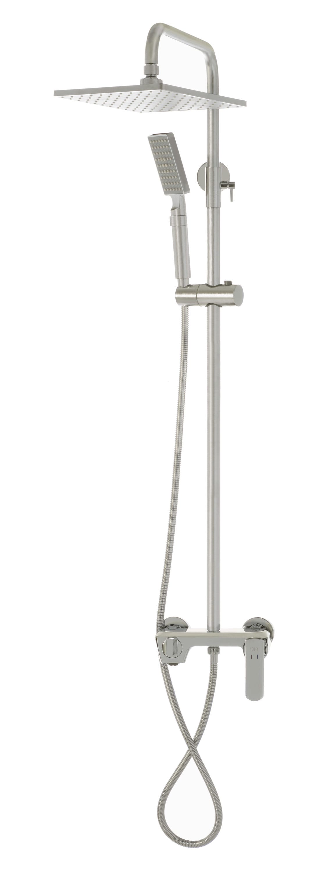 Combinación de Bañera y Ducha de Níquel de 2 Manijas y Cabeza Múltiple de 8 pulgadas Cuadrada de Safavieh con Válvula BRC3365N