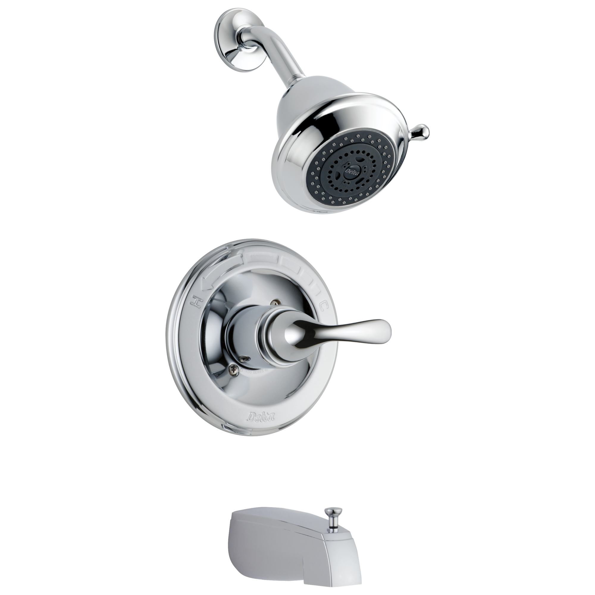 Llave mezcladora clásica cromada de un mango, multifuncional para bañera y regadera de 4.875 pulgadas. Válvula incluida.