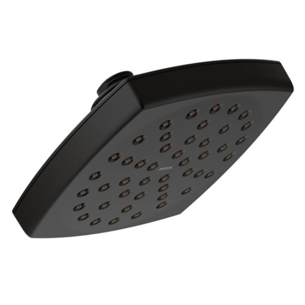 Mezcladora para bañera y ducha cuadrada de función única, de color negro mate de Moen (Válvula se vende por separado) S6365BL