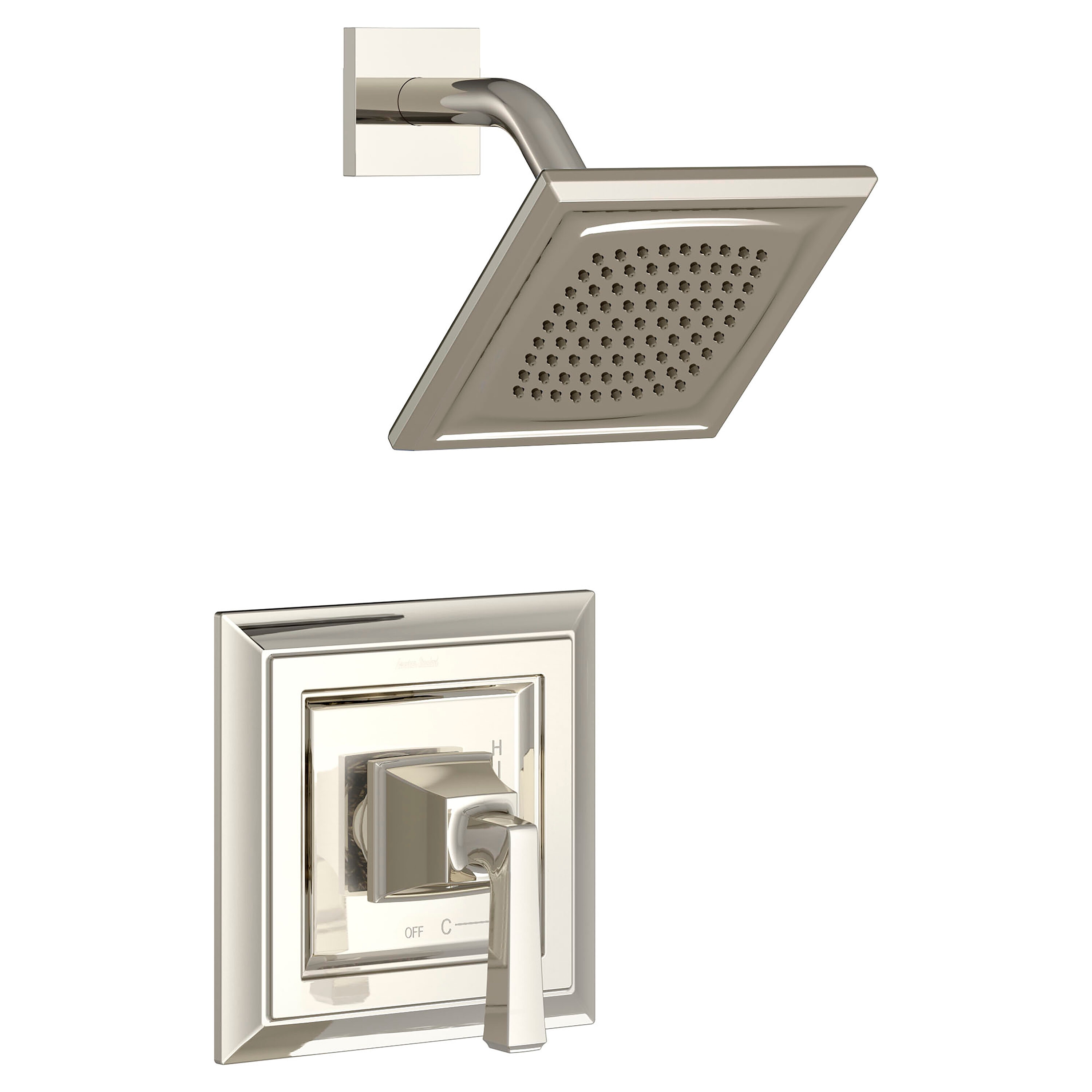 American Standard Town Square S Pulido Níquel Monomando Función Única 6.31 Pulgadas Cuadrado Grifo de Bañera y Ducha