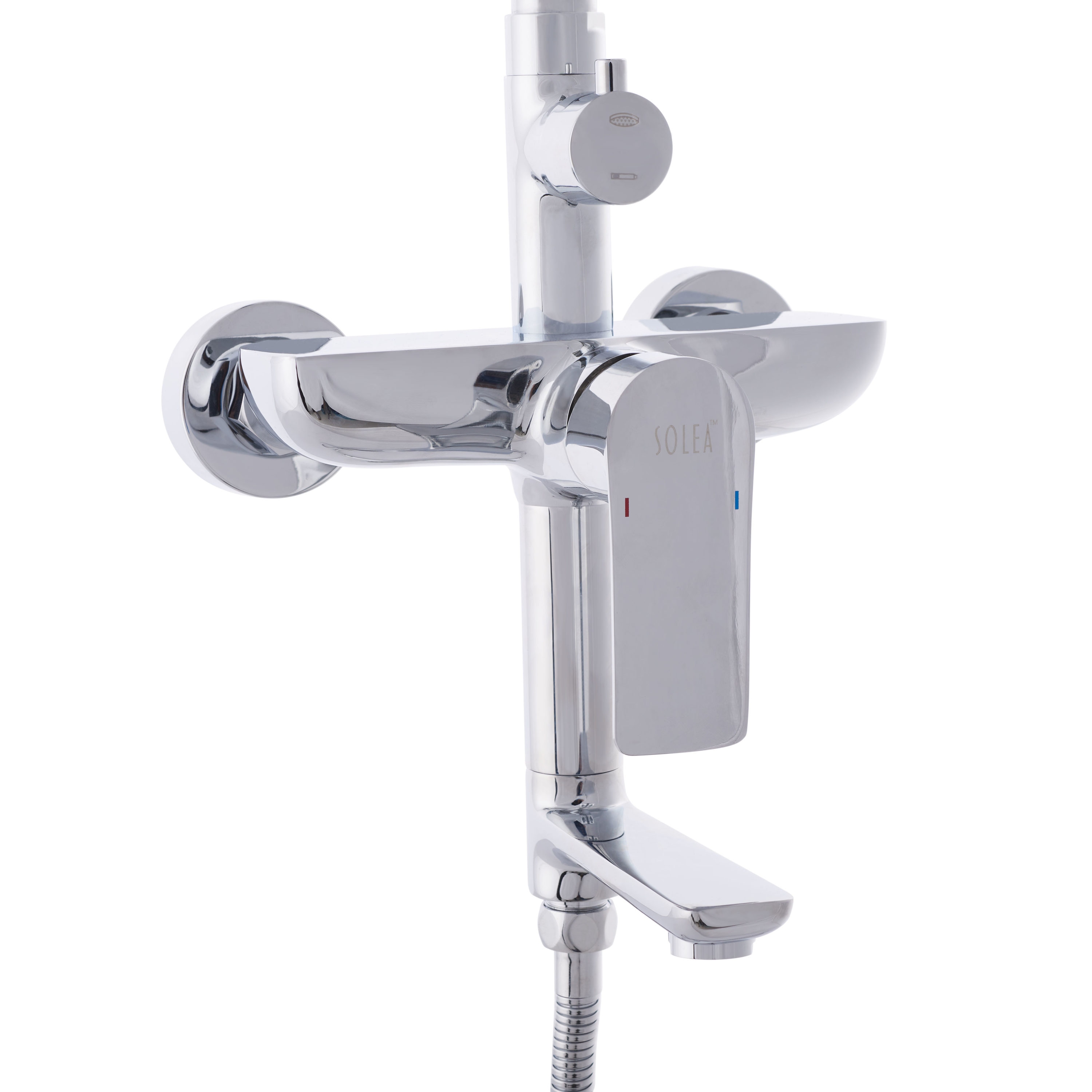 Combinación para Baño de Safavieh, Cromo con 2 Manijas, Multicepillo de 8 Pulgadas para Bañera y Ducha con Válvula BRC3368C
