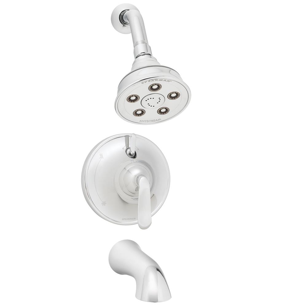 Grifo para bañera y ducha de 2 manijas y múltiples funciones en cromo pulido Caspian de Speakman con válvula de 3.78 pulgadas SM-7430-P