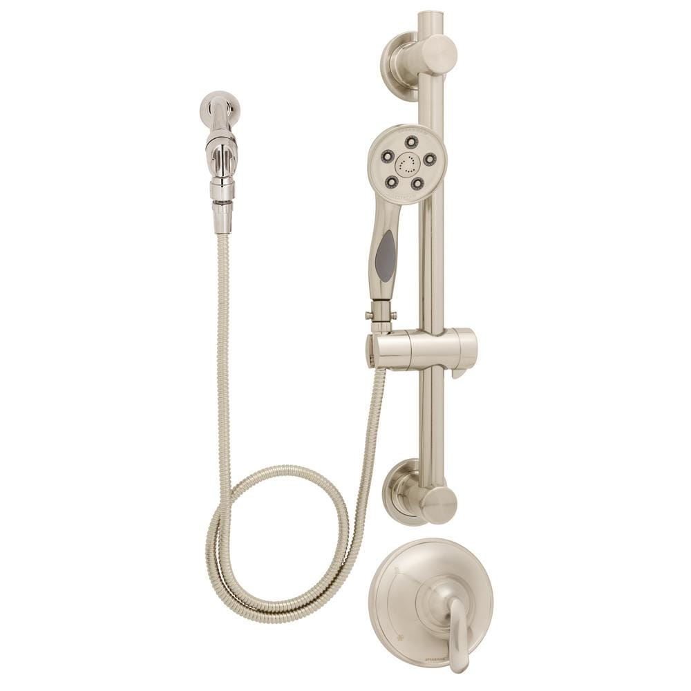 Grifo de bañera y ducha de 1 mango multifunción en níquel cepillado Caspian Speakman con válvula de 3.78 pulgadas SM-7080-ADA-PBN