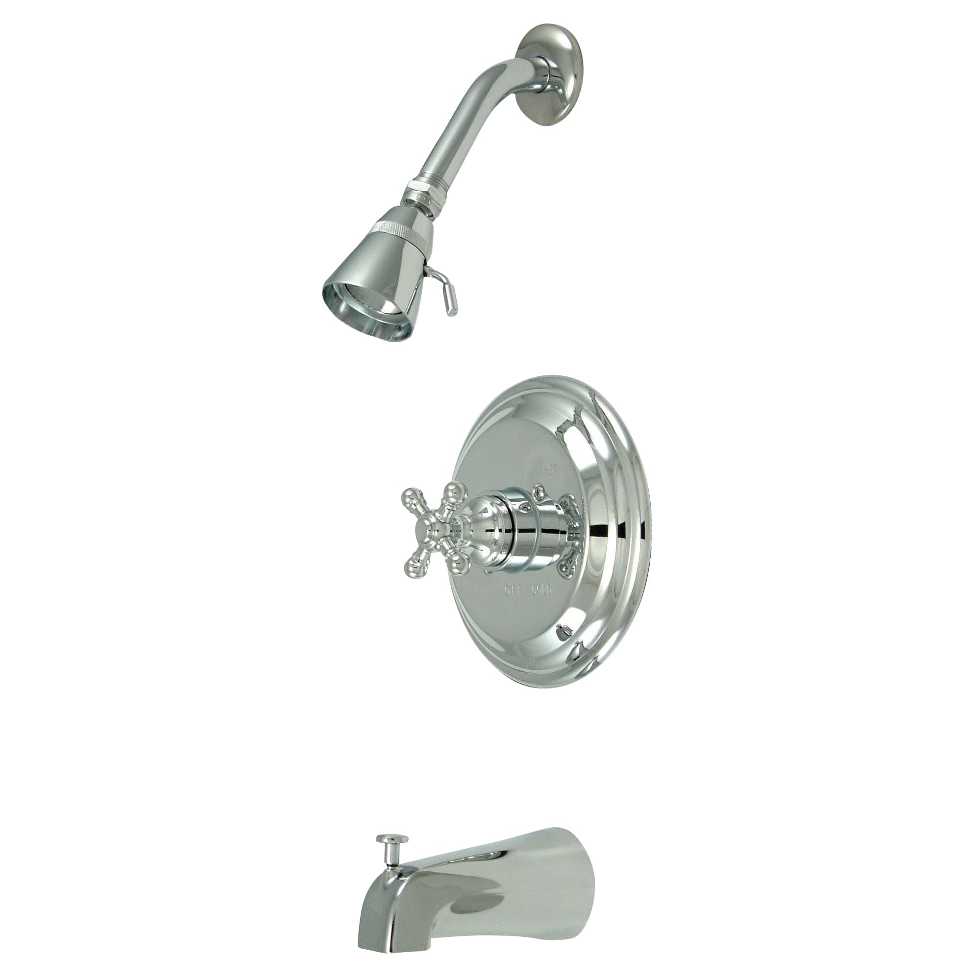 Elementos de Diseño Nueva York Cromo 1-Handle Función Única 3.75 Pulgadas Redondo Grifo de Bañera y Ducha EB2631BXT