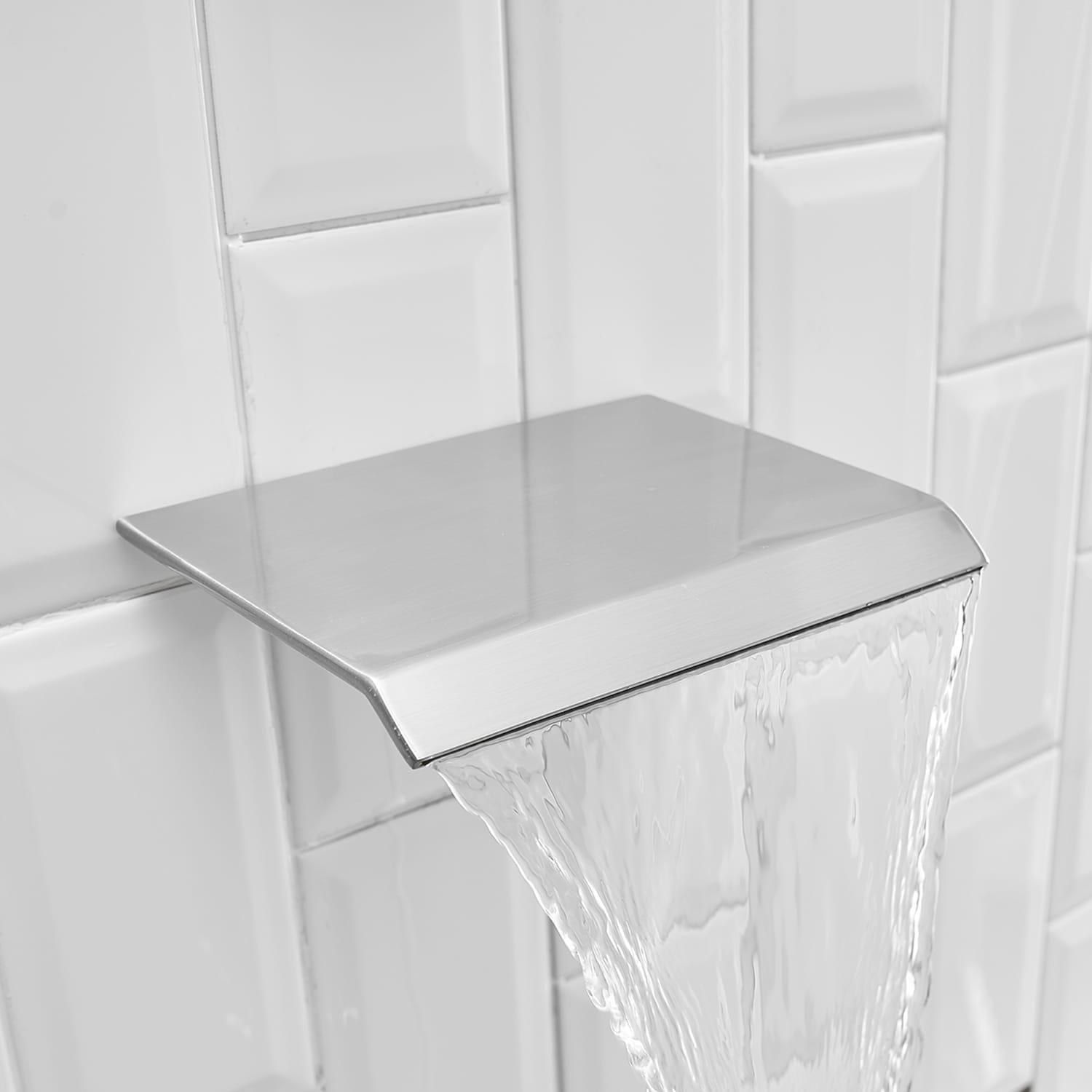 Mezcladora para regadera en níquel cepillado de 1 manija y función múltiple para bañera y regadera cuadrada de 12 pulgadas con válvula A-95012-N-S