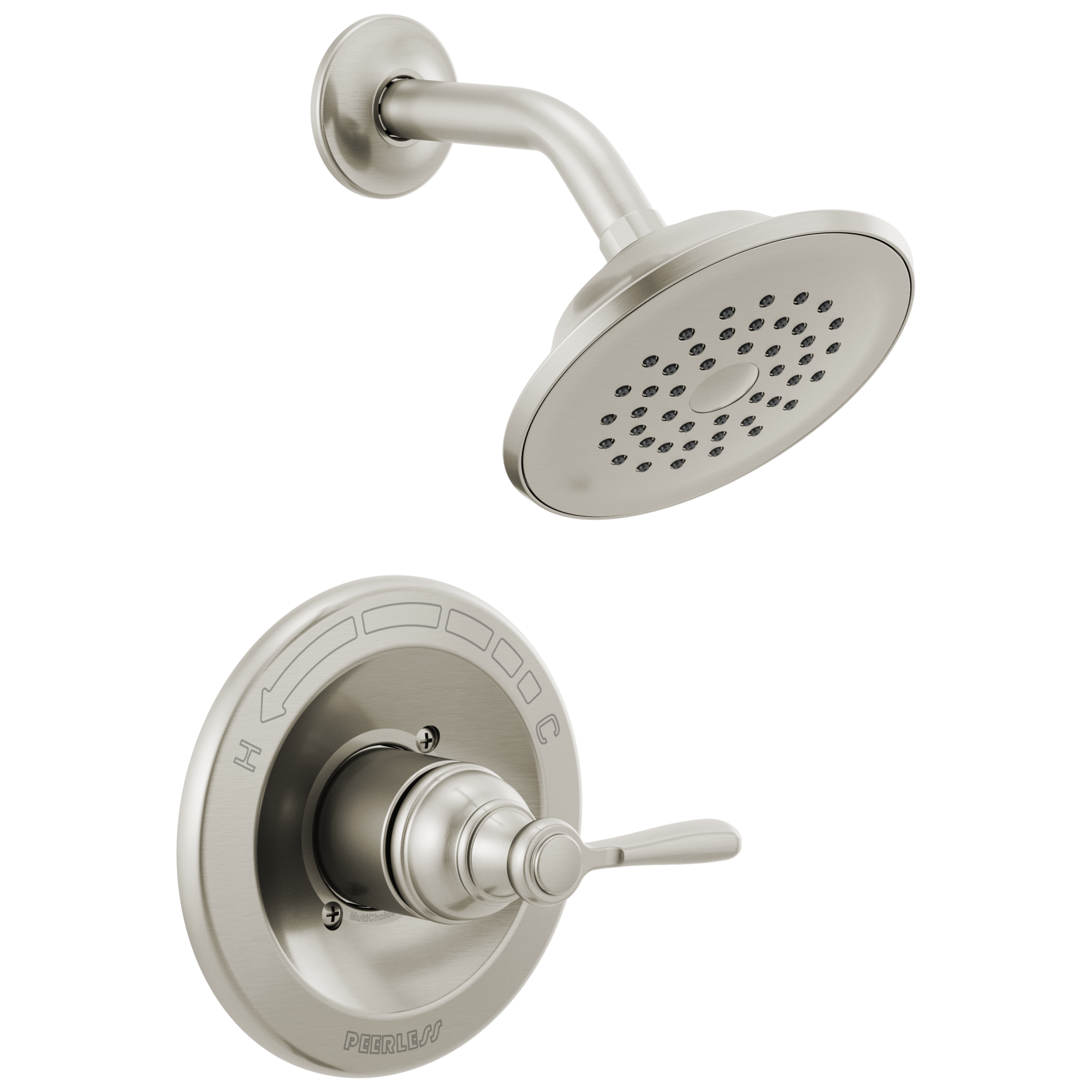Mezcladora Monomando de Bañera y Ducha Redonda de 5.938 Pulgadas, Función Única, Acabado en Níquel Cepillado Peerless Elmhurst PTT14265-BN