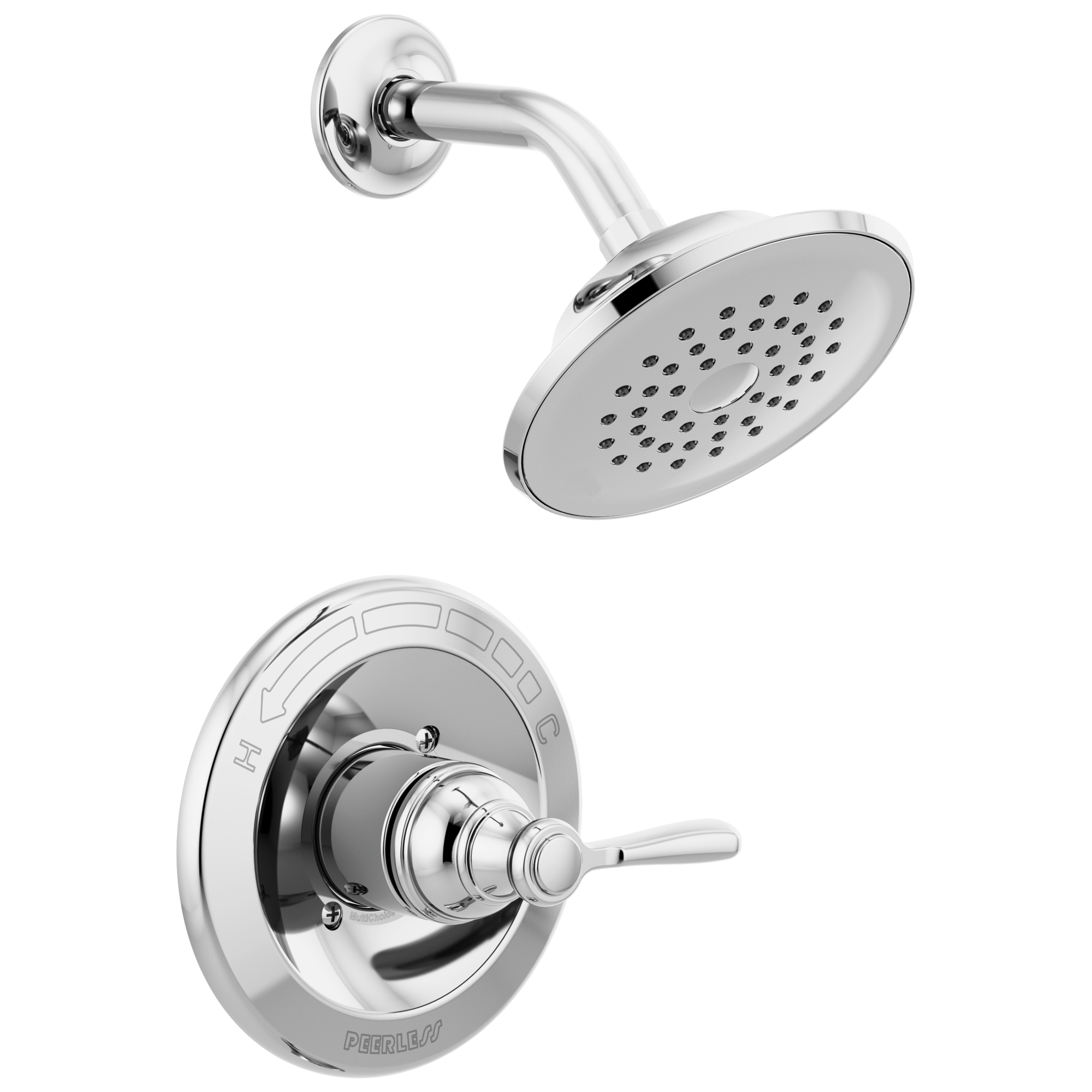 Mezcladora Monomando de Bañera y Regadera Redonda de 5.938 Pulgadas, Función Única, Cromada Elmhurst Peerless PTT14265