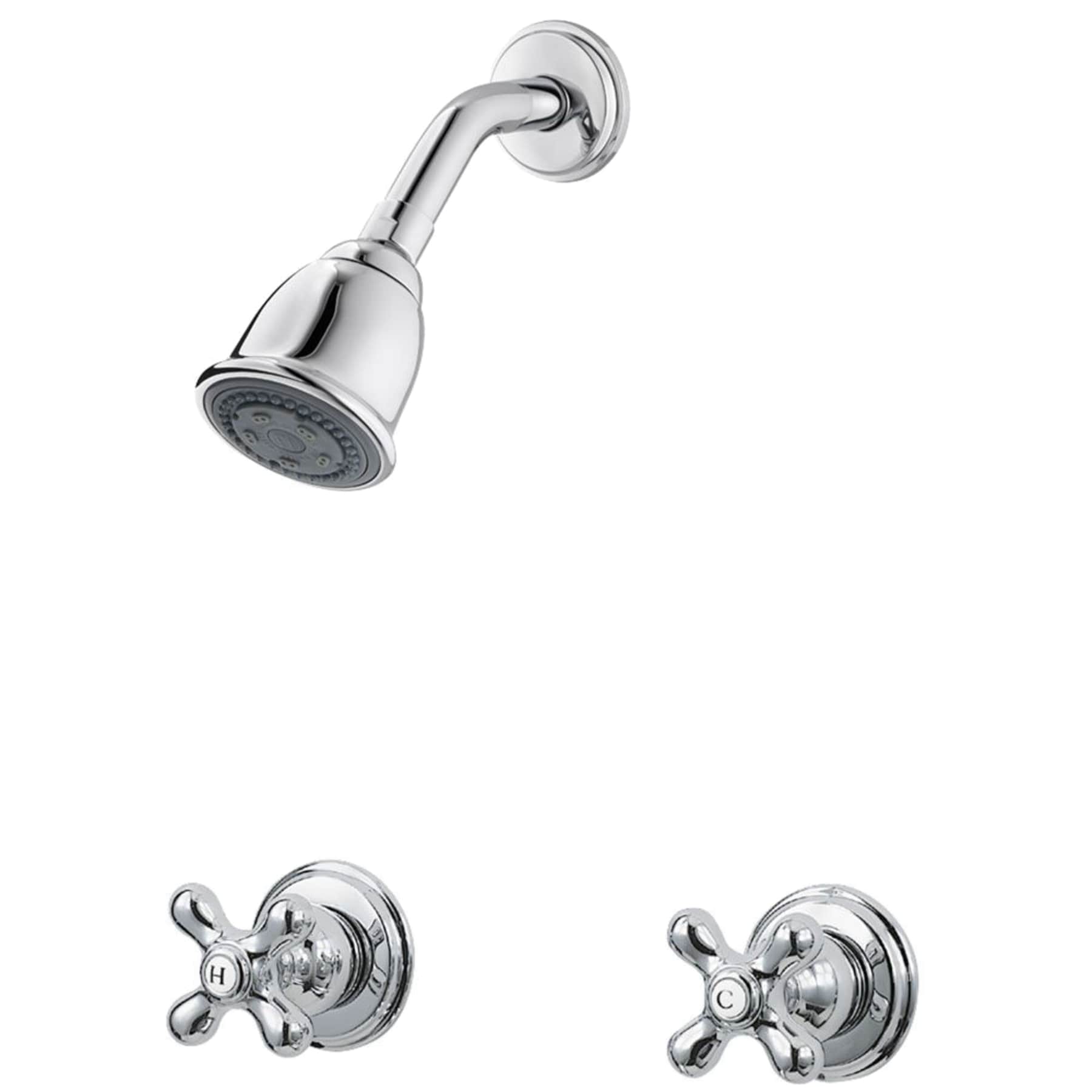 Grifería para bañera y regadera redonda de 2.97 pulgadas, multi-función, con acabado cromado de la Serie 07 de Pfister