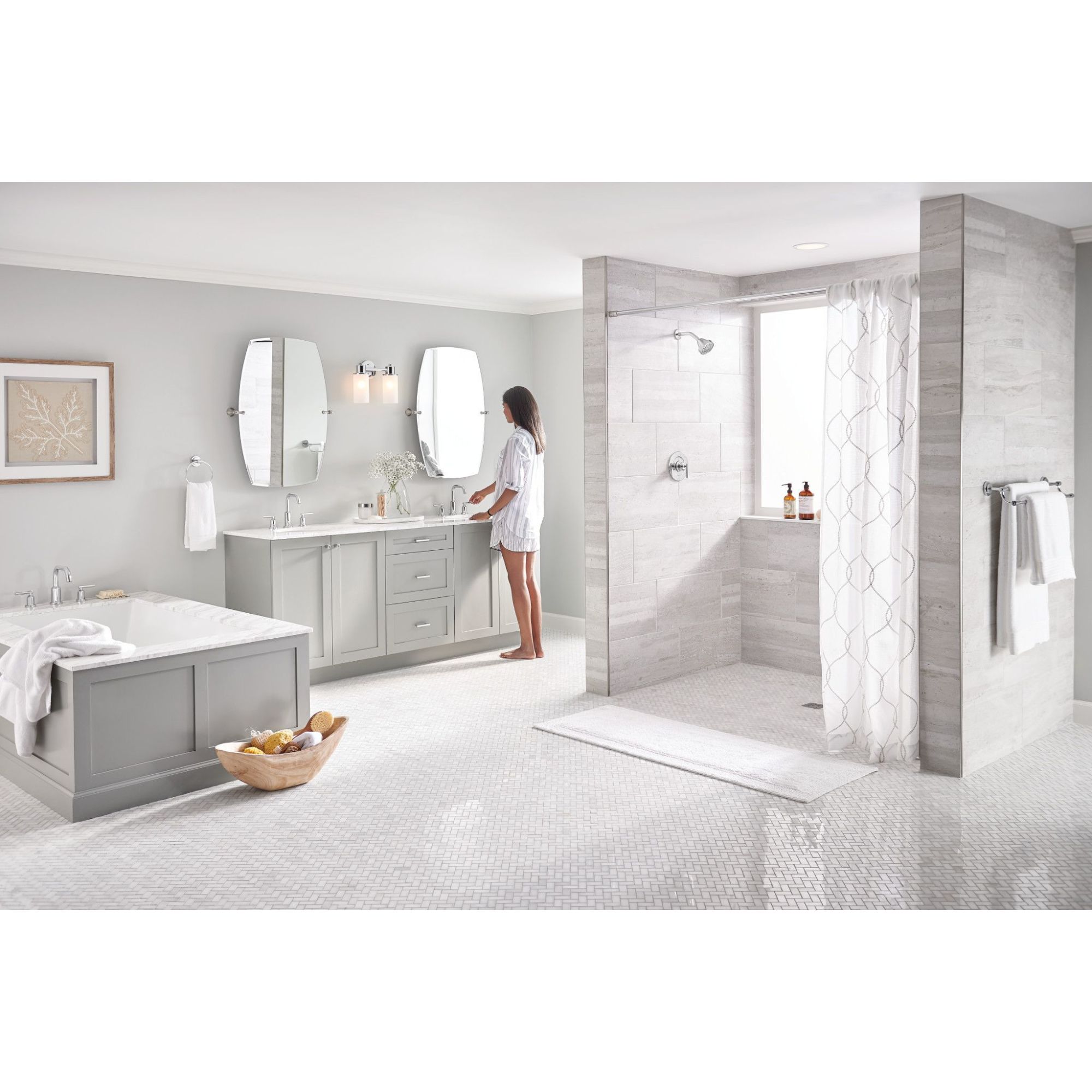 Grifo para bañera y ducha de 1 manija en cromo de Moen (Válvula se vende por separado) - T2902NH