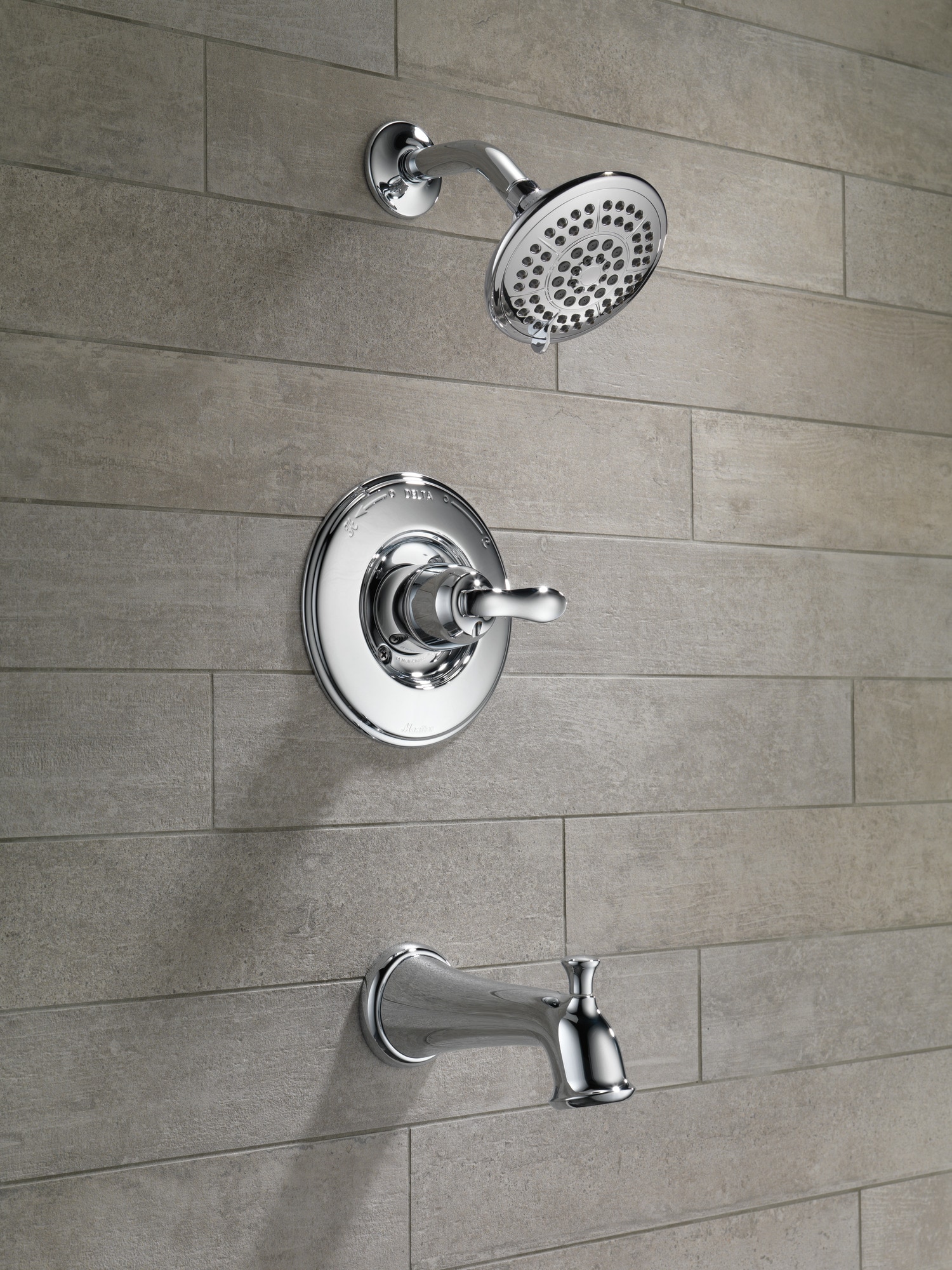 Grifo de bañera redonda de 5.1250 pulgadas de función múltiple con acabado cromado de Delta Linden T14494