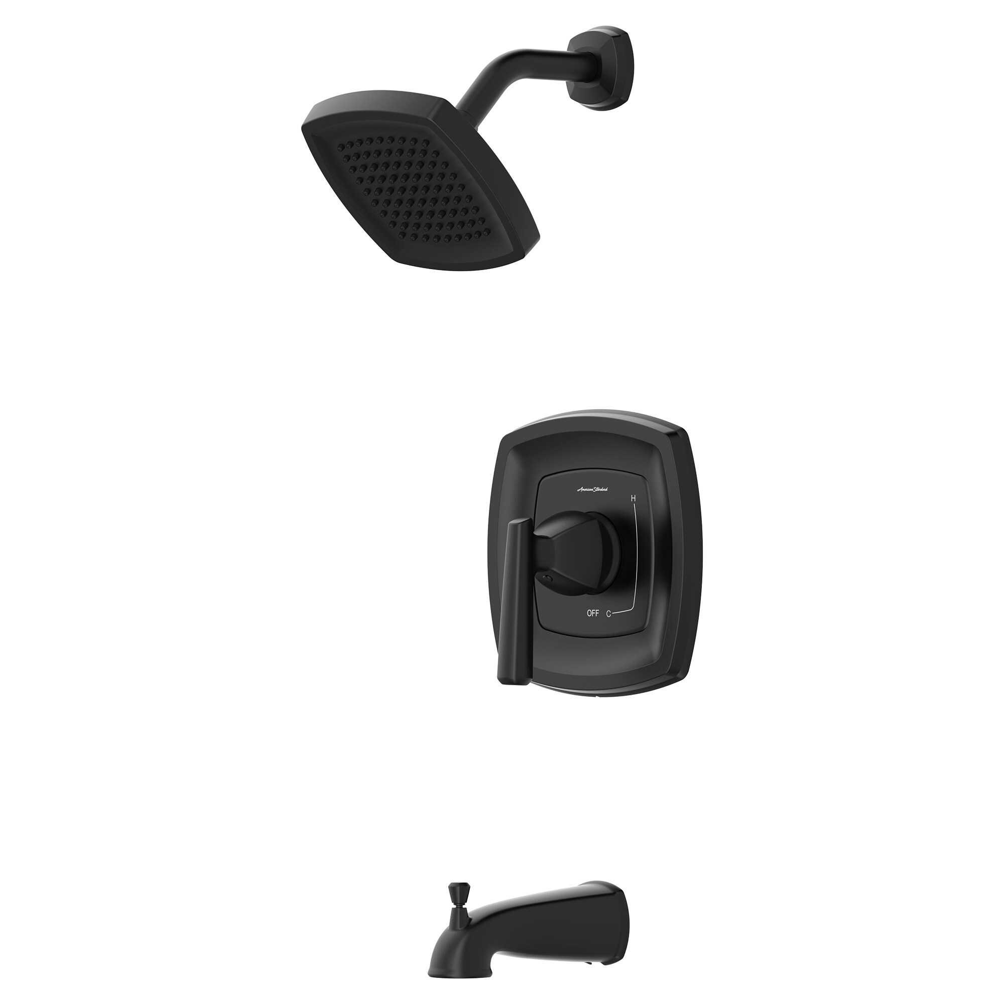 American Standard Edgemere Mate Negro Monomando de Mano de 5.75 Pulgadas para Bañera y Regadera de Forma Redonda TU018508.243.